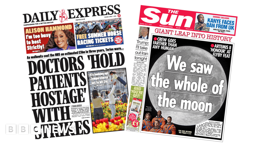 The Papers: Doctors 'hold patients hostage' and 'The whole of the moon'