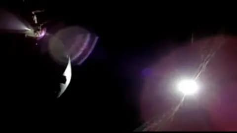 A solar eclipse seen from the dark side of the moon