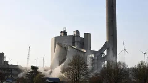 Cooling tower from a power plant being demolished
