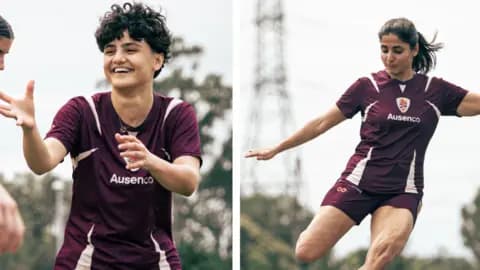 Two Iranian football players training with Brisbane Roar
