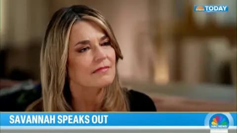 Savannah Guthrie speaks to cameras. 