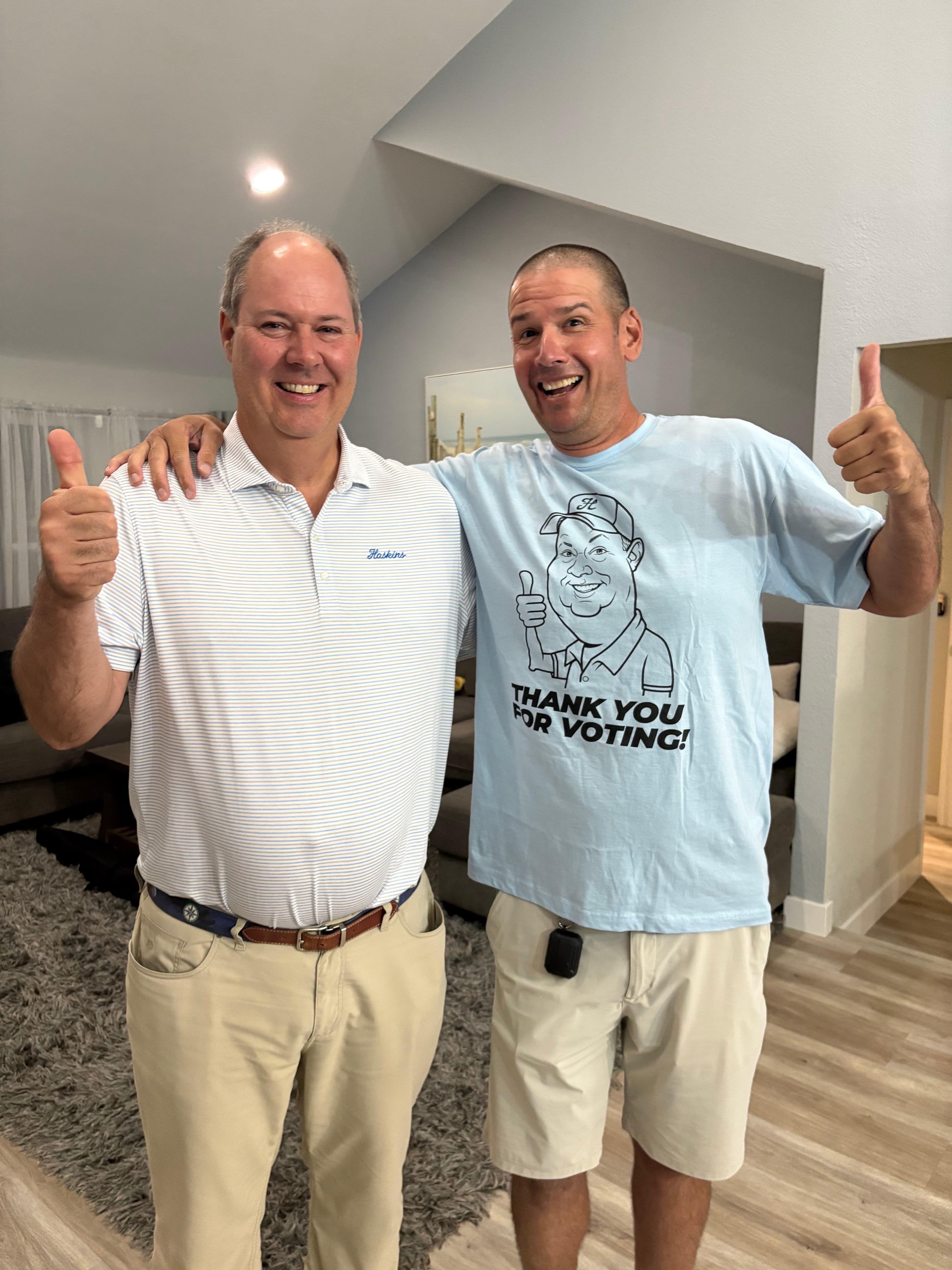 Brian Stubbs (left) and Ben Adelberg, founder of The Back of the Range and a Haskins Brand Ambassador.