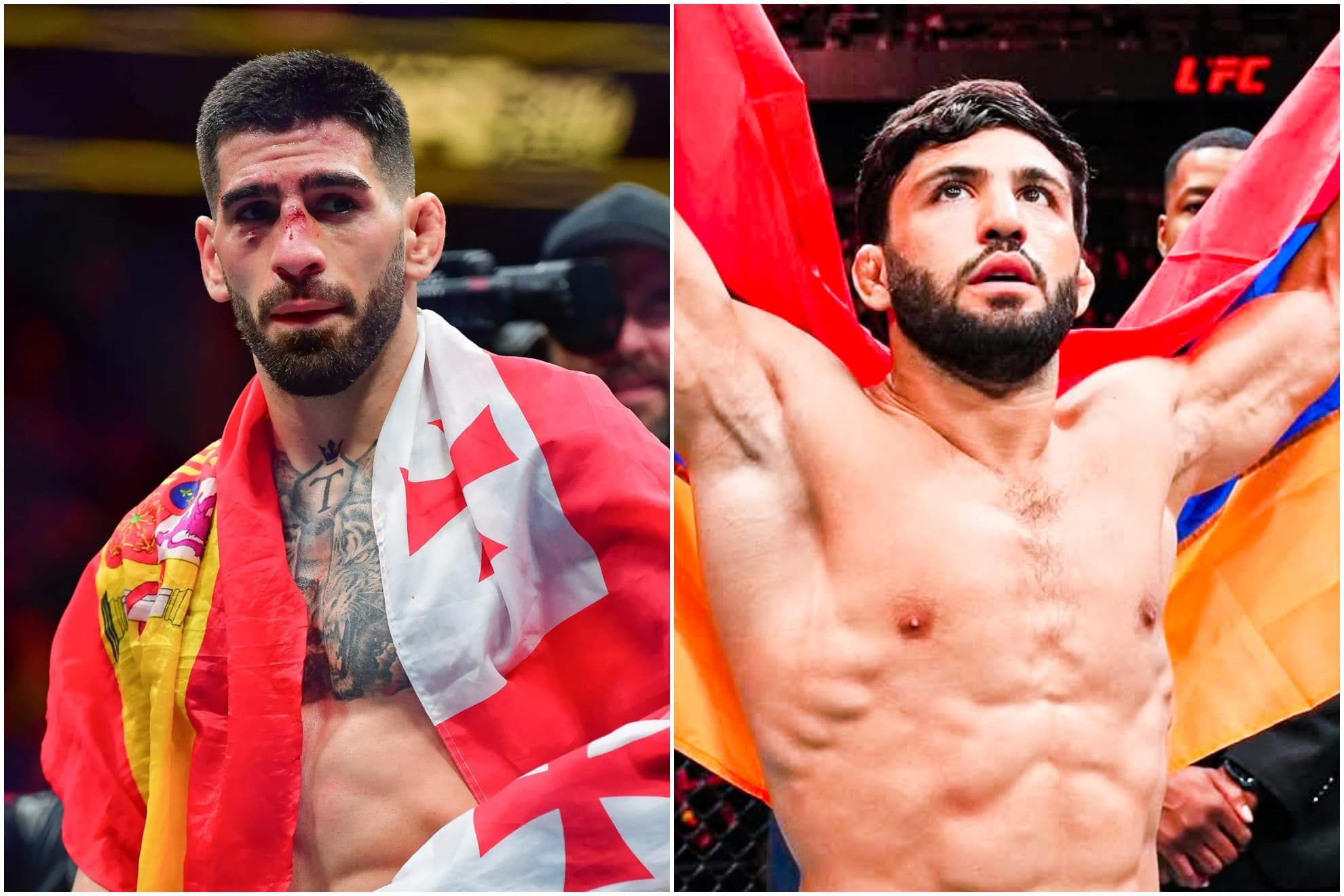 En el montaje, Ilia Topuria y Arman Tsarukyan.