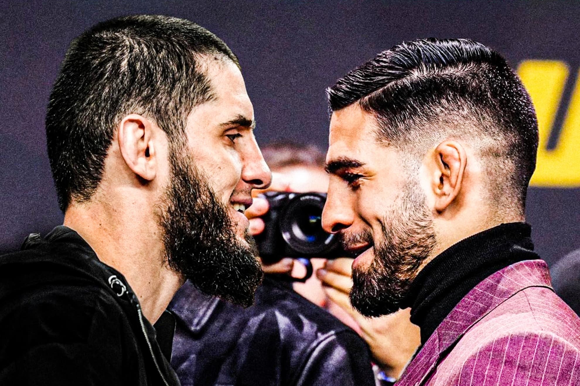 Montaje con Makhachev e Ilia Topuria.