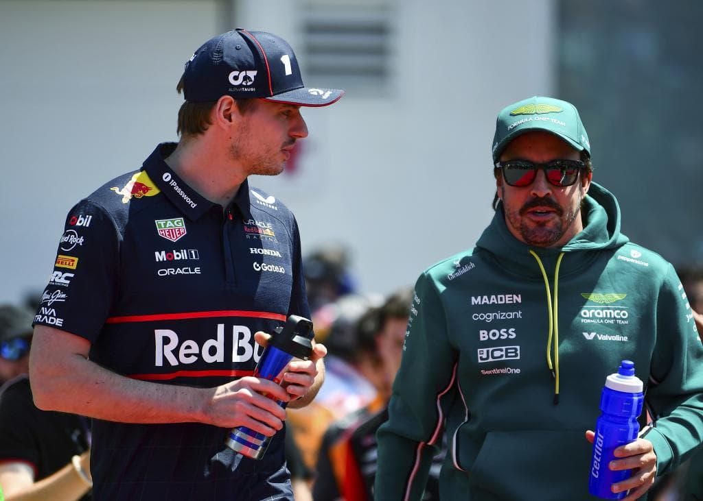 Alonso y Verstappen, en el GP de Canadá de este año.
