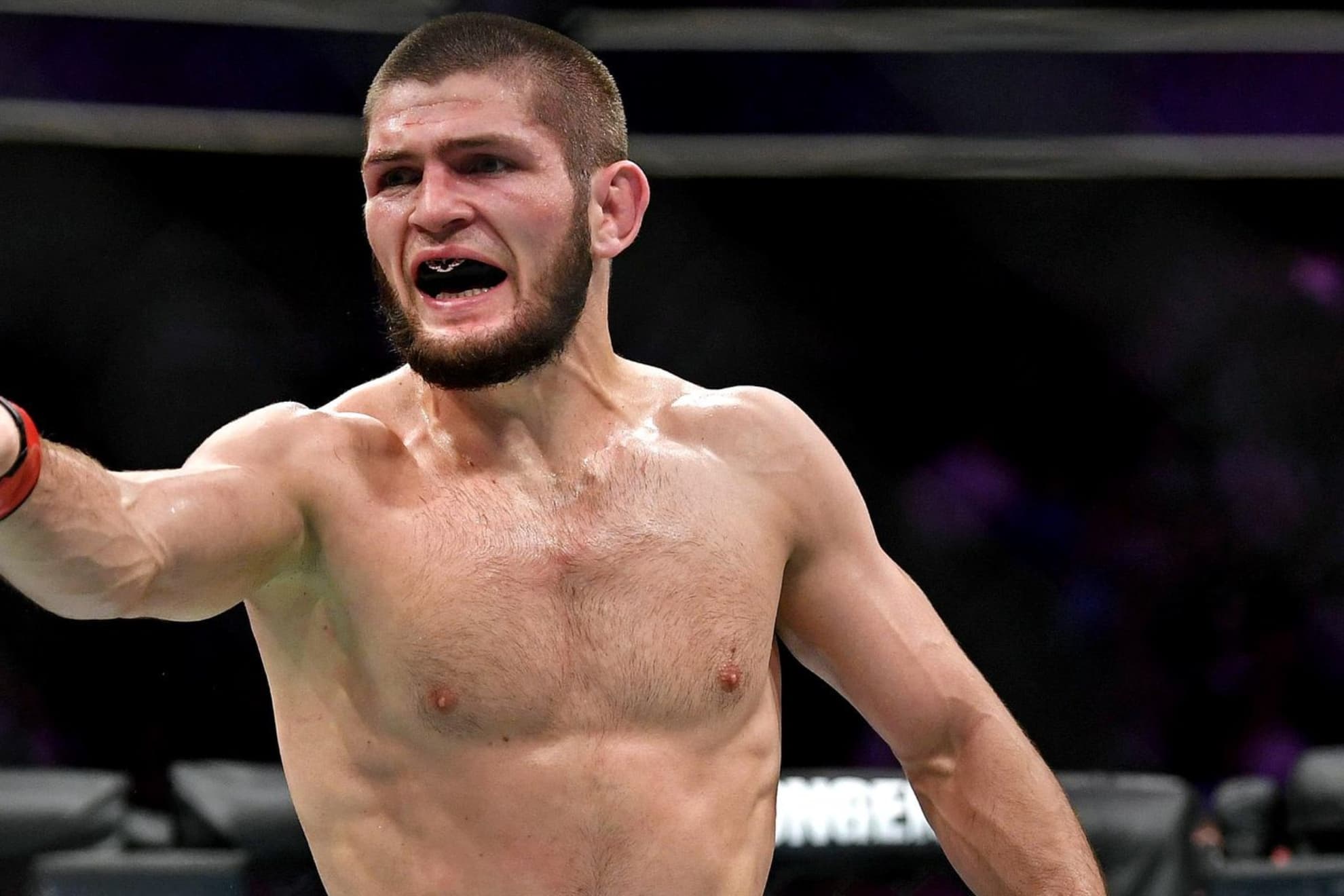 Khabib Nurmagomedov, durante un combate en la UFC.