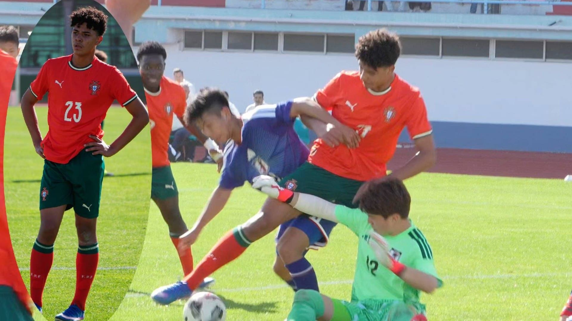 Asistencia Cristiano Ronaldo Jr. con Portugal Sub-16