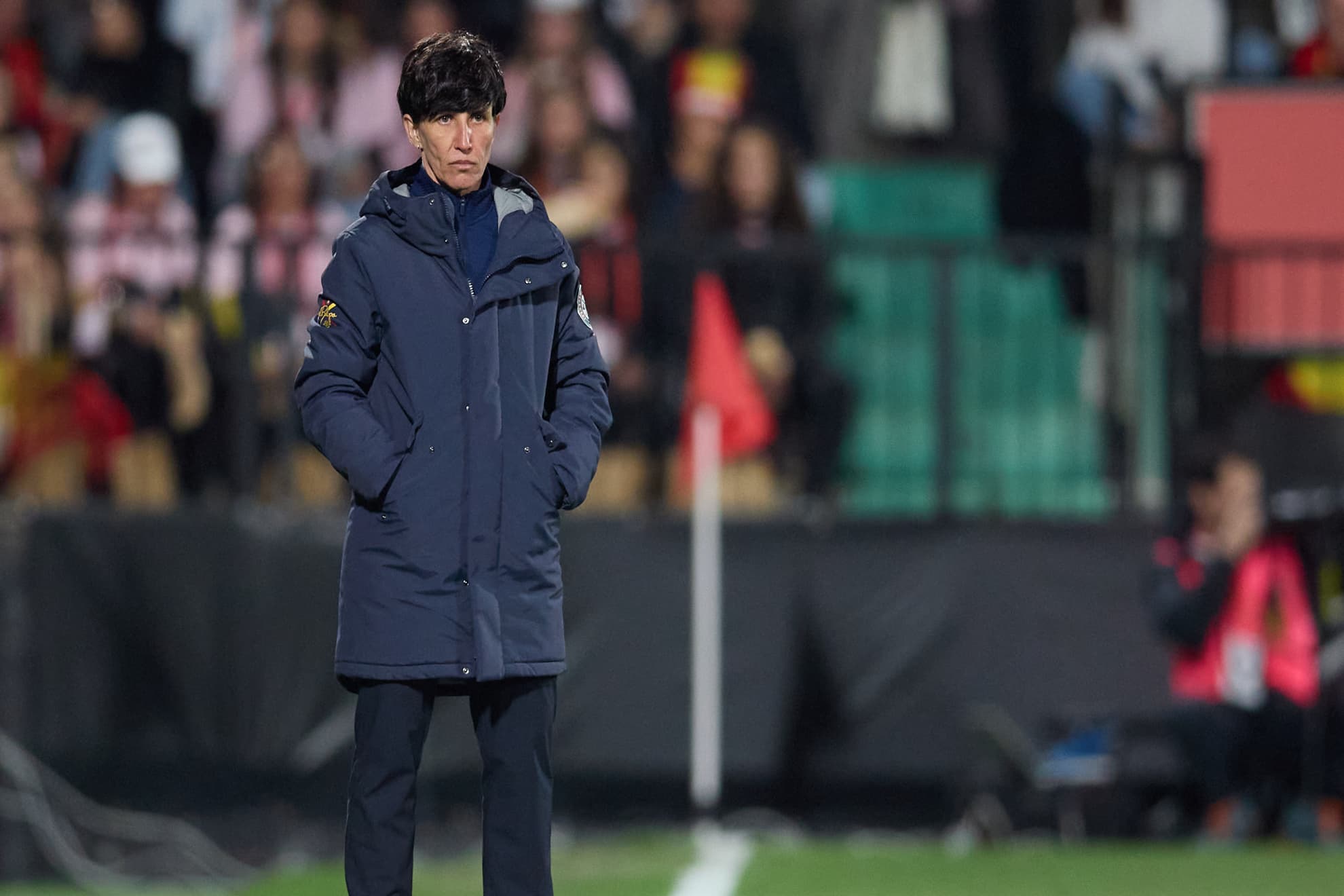 Sonia Bermúdez durante el partido con la selección española