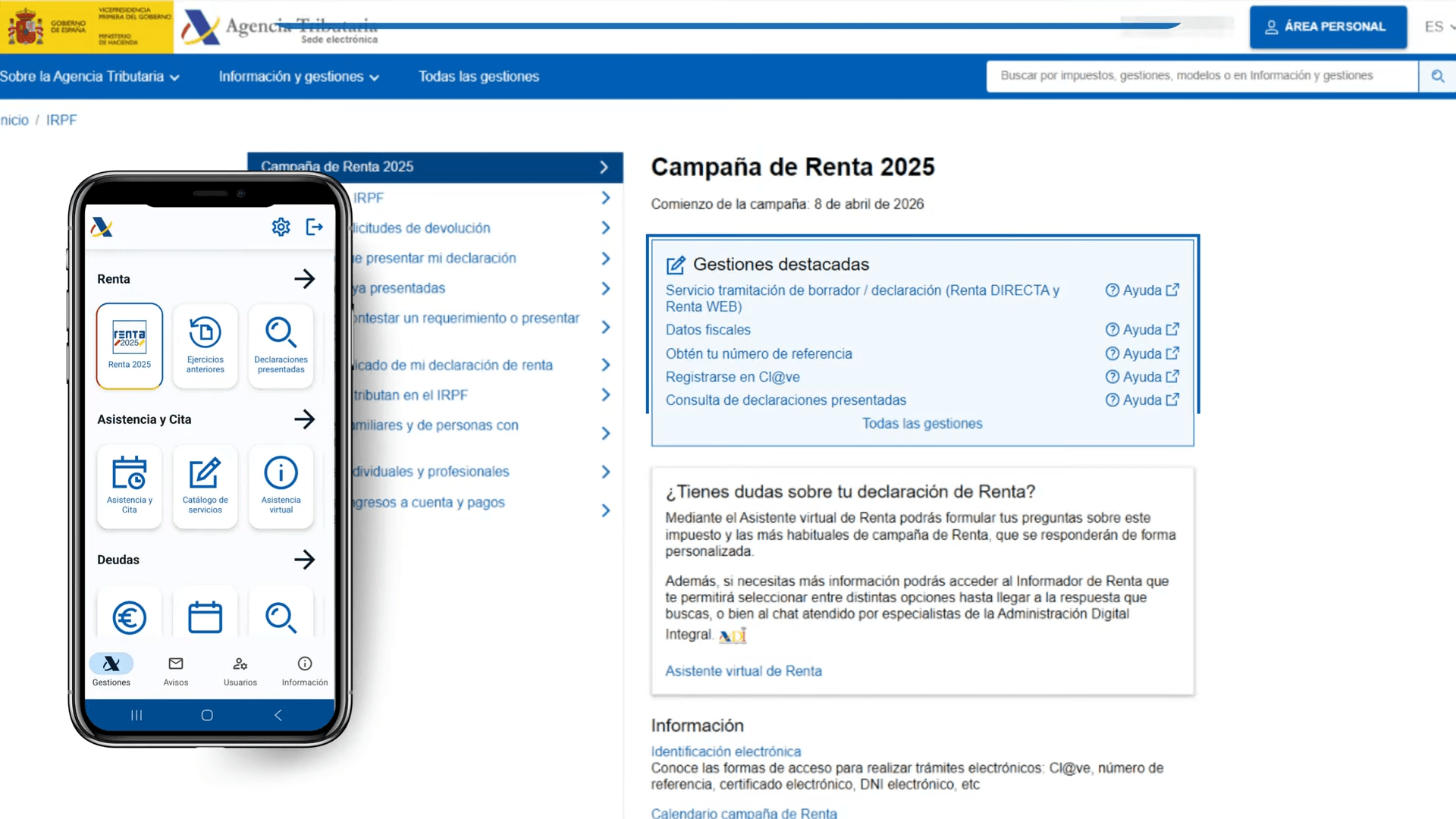 A partir del 8 de abril se podrá presentar la Declaración de la Renta.