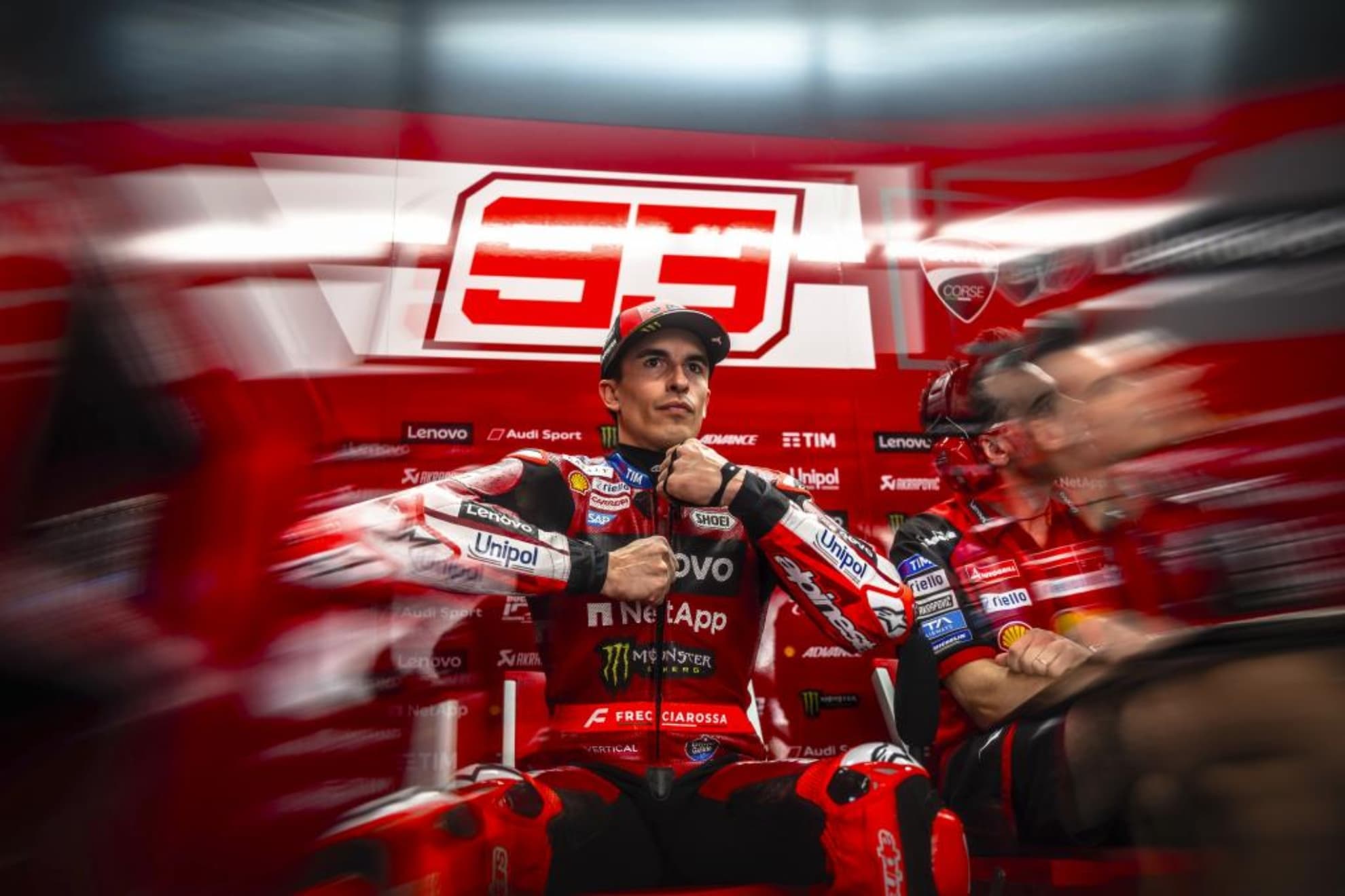 Marc Márquez, en su box en Austin.