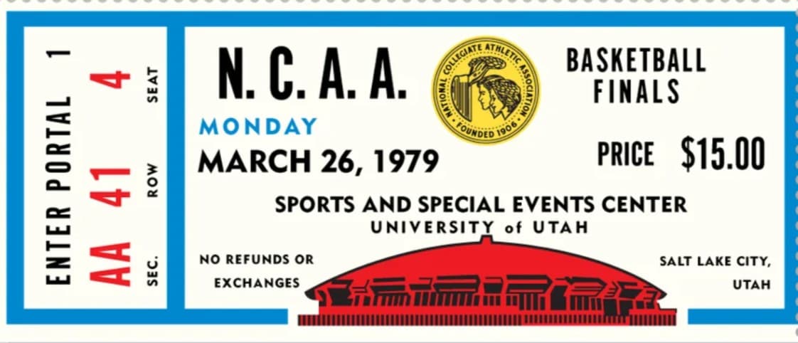 Entrada para la final universitaria de 1979. 