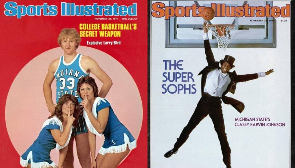 Portadas que Sports Illustrated dedicó a Larry Bird y Magic Johnson.