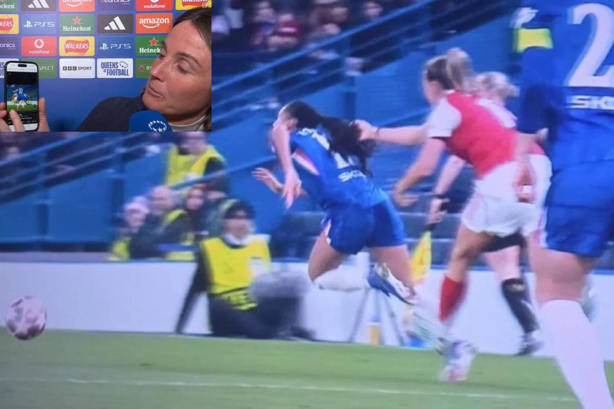 El tirón de pelo a Alyssa Thompson y Sonia Bompastor en rueda de prensa