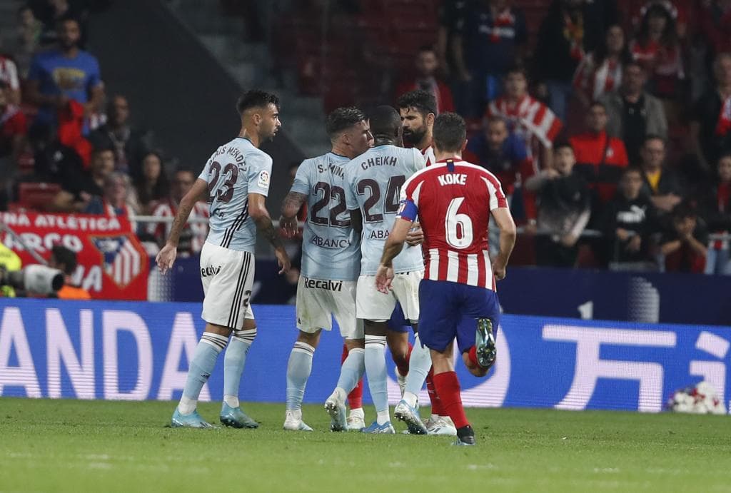 Pape, en un partido con el Celta ante el Atleti.