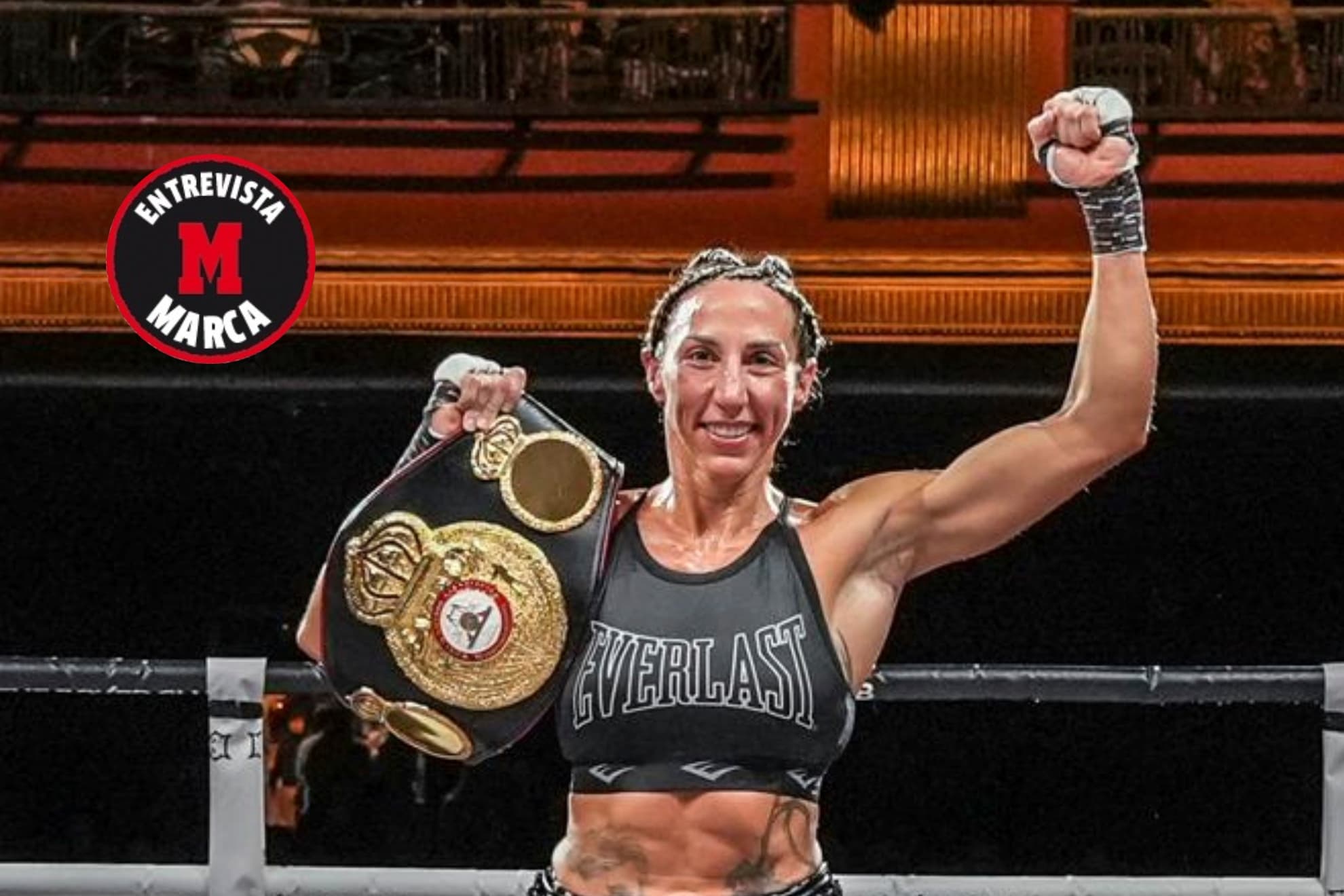 Jennifer Miranda con el título interino de la WBA tras vencer a Teresa Almengor en Madrid.