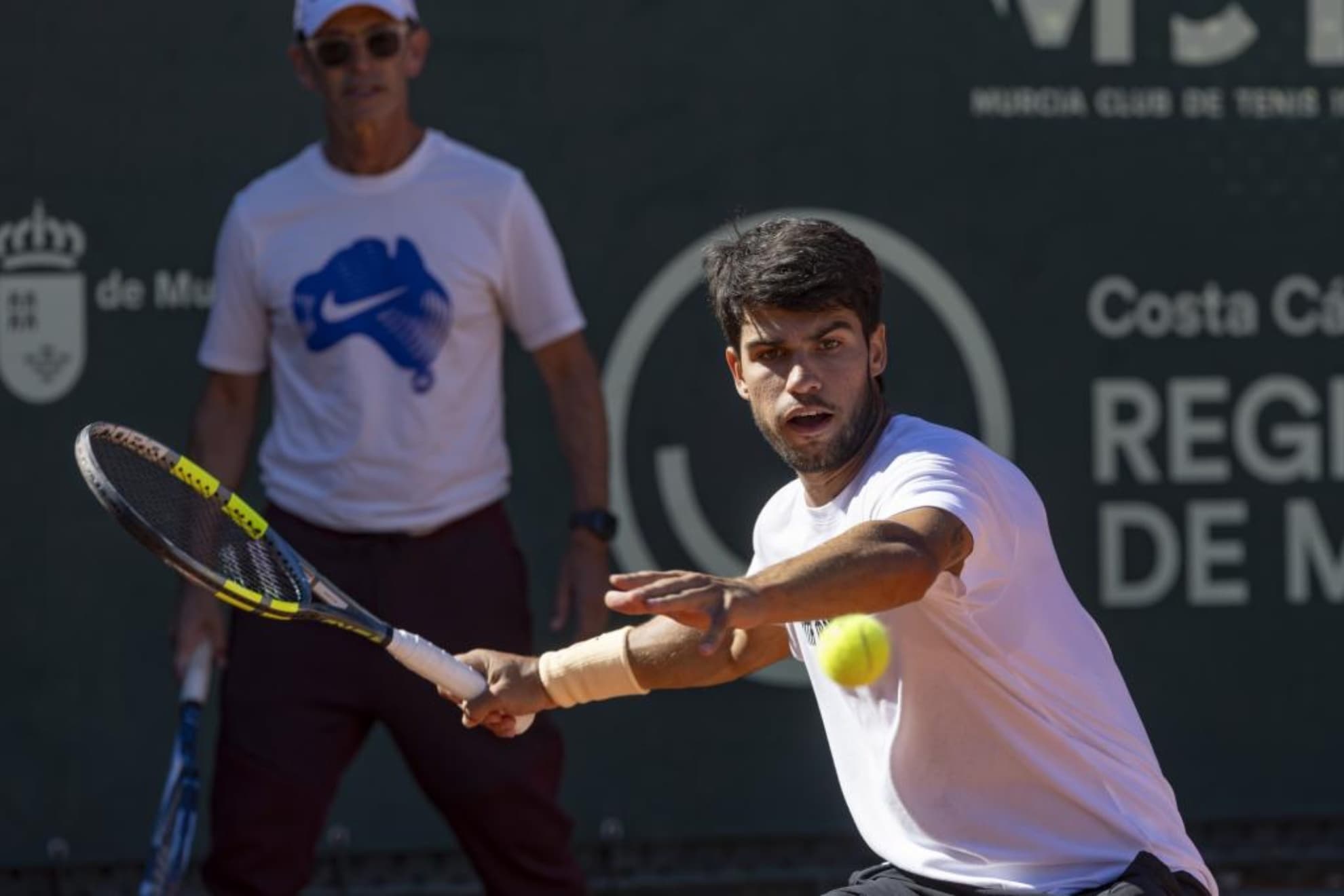 Alcaraz, durante un entrenamiento