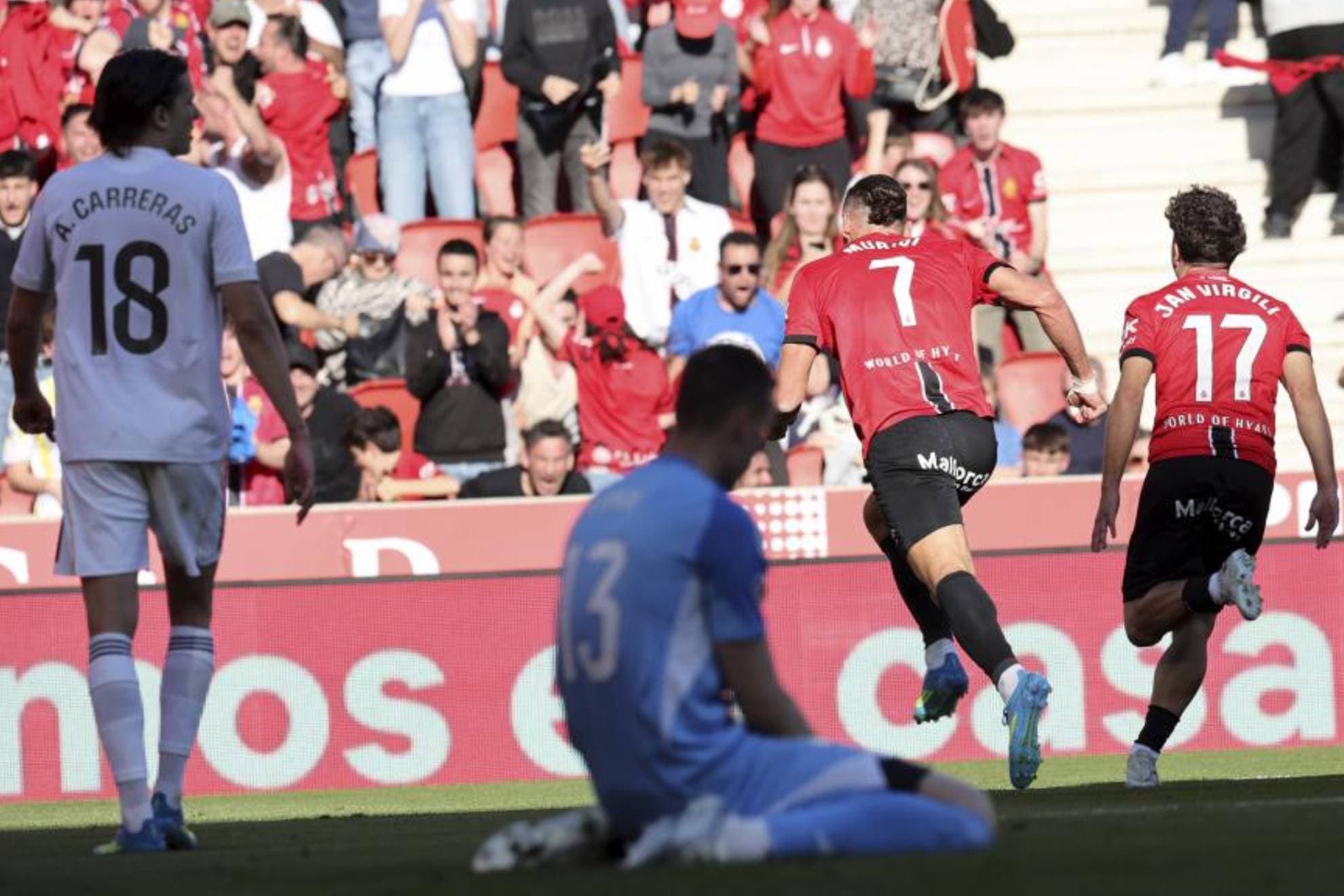 Muriqi celebra el gol de la victoria ante el Real Madrid.