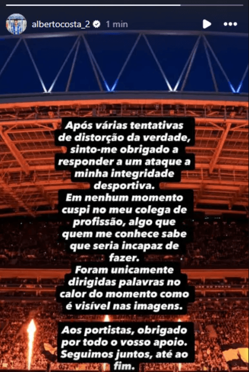 El mensaje de Alberto Costa.