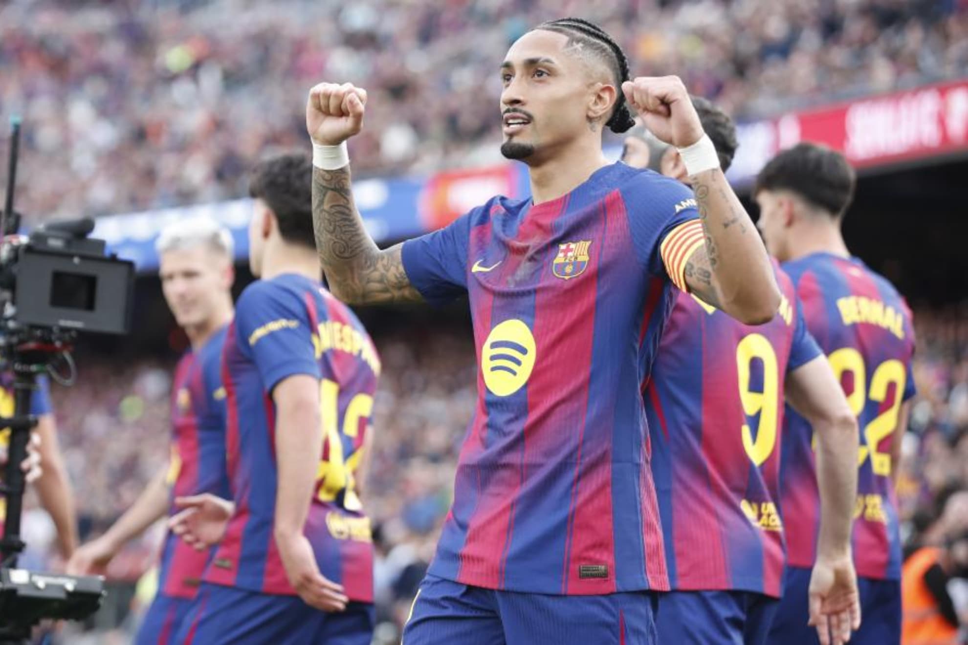 Raphinha, durante un partido.