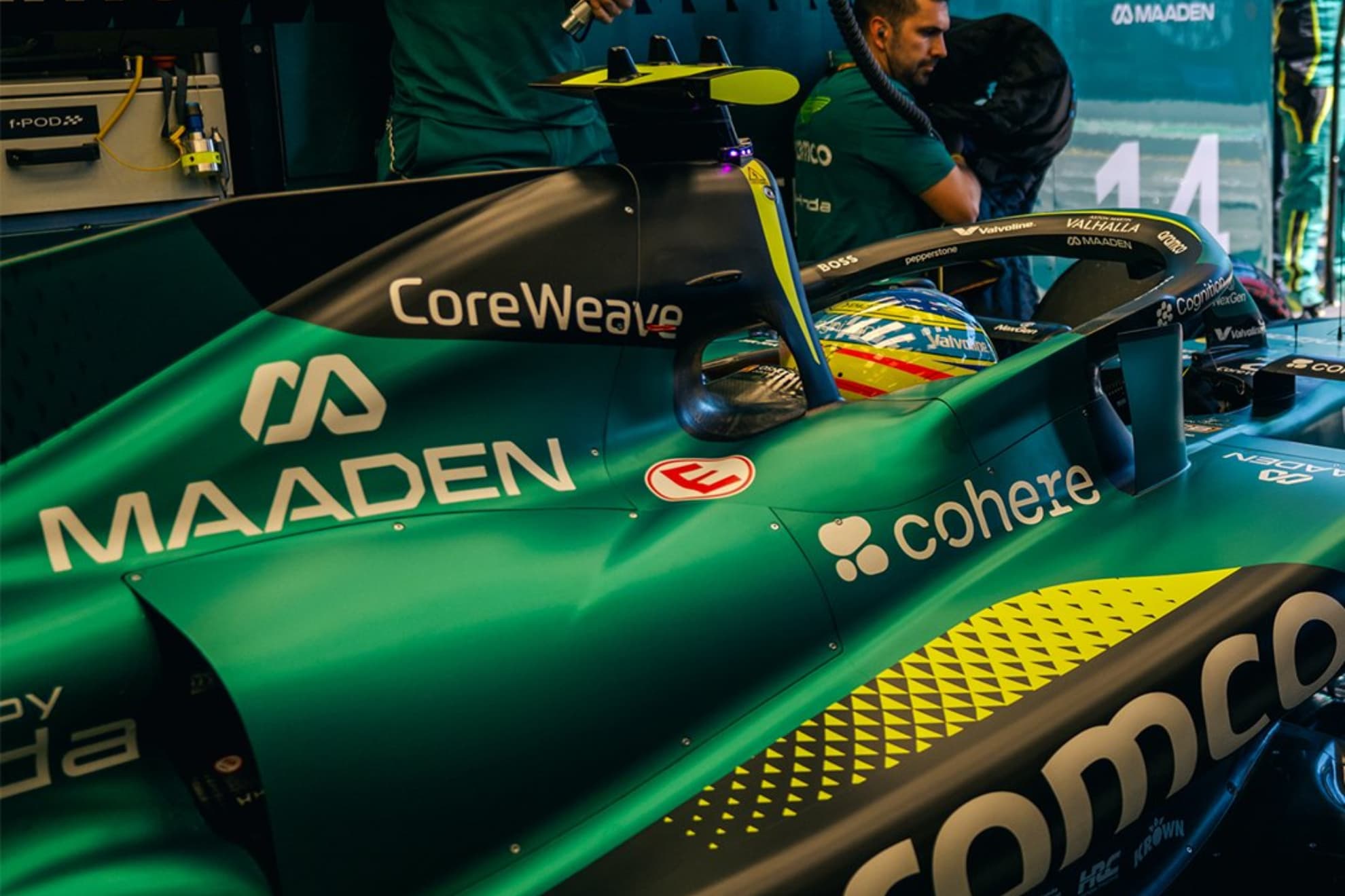 Lateral del AMR26 de Alonso.