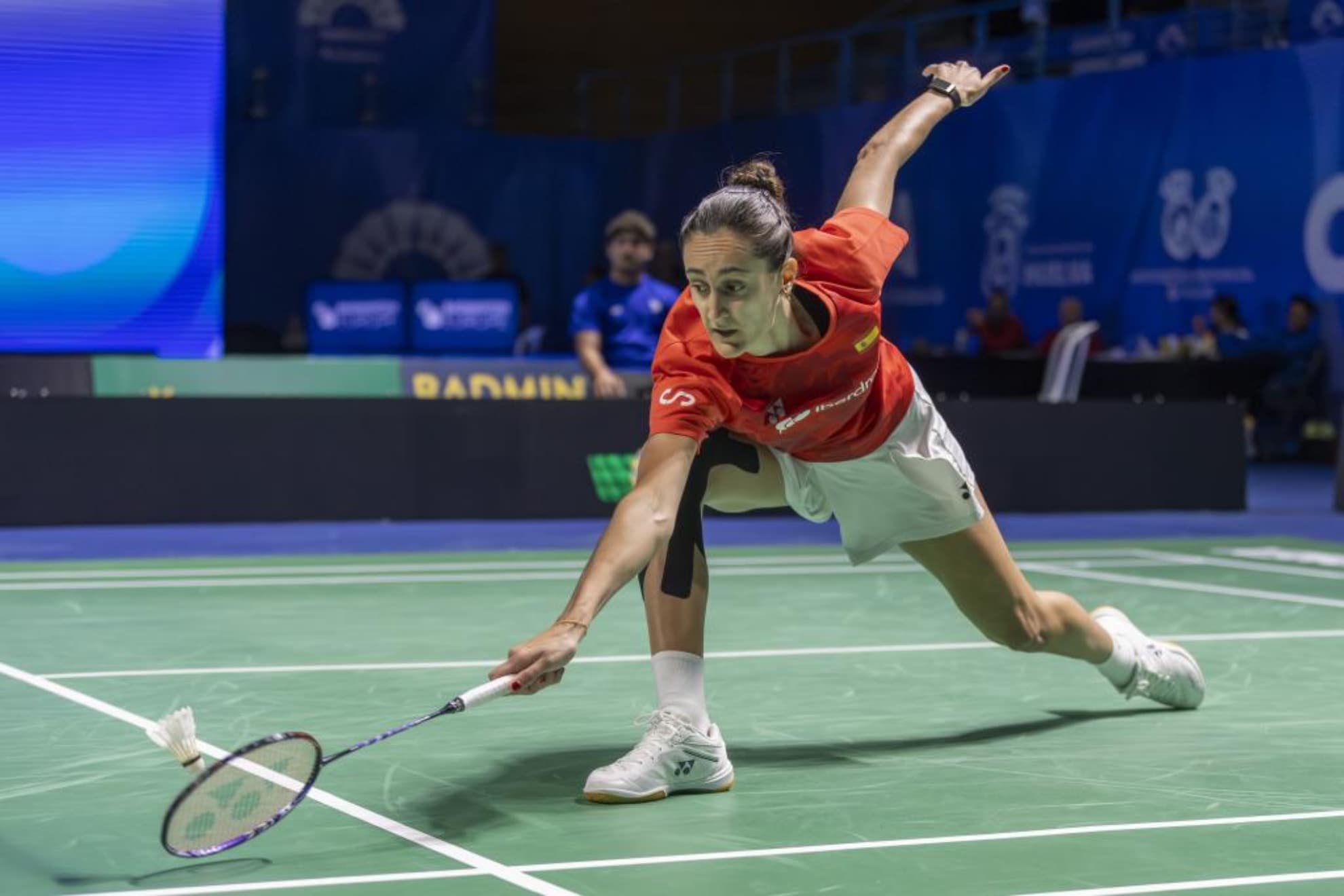 Clara Azurmendi, en su partido del Europeo de Huelva ante Dounia Pelupessy.
