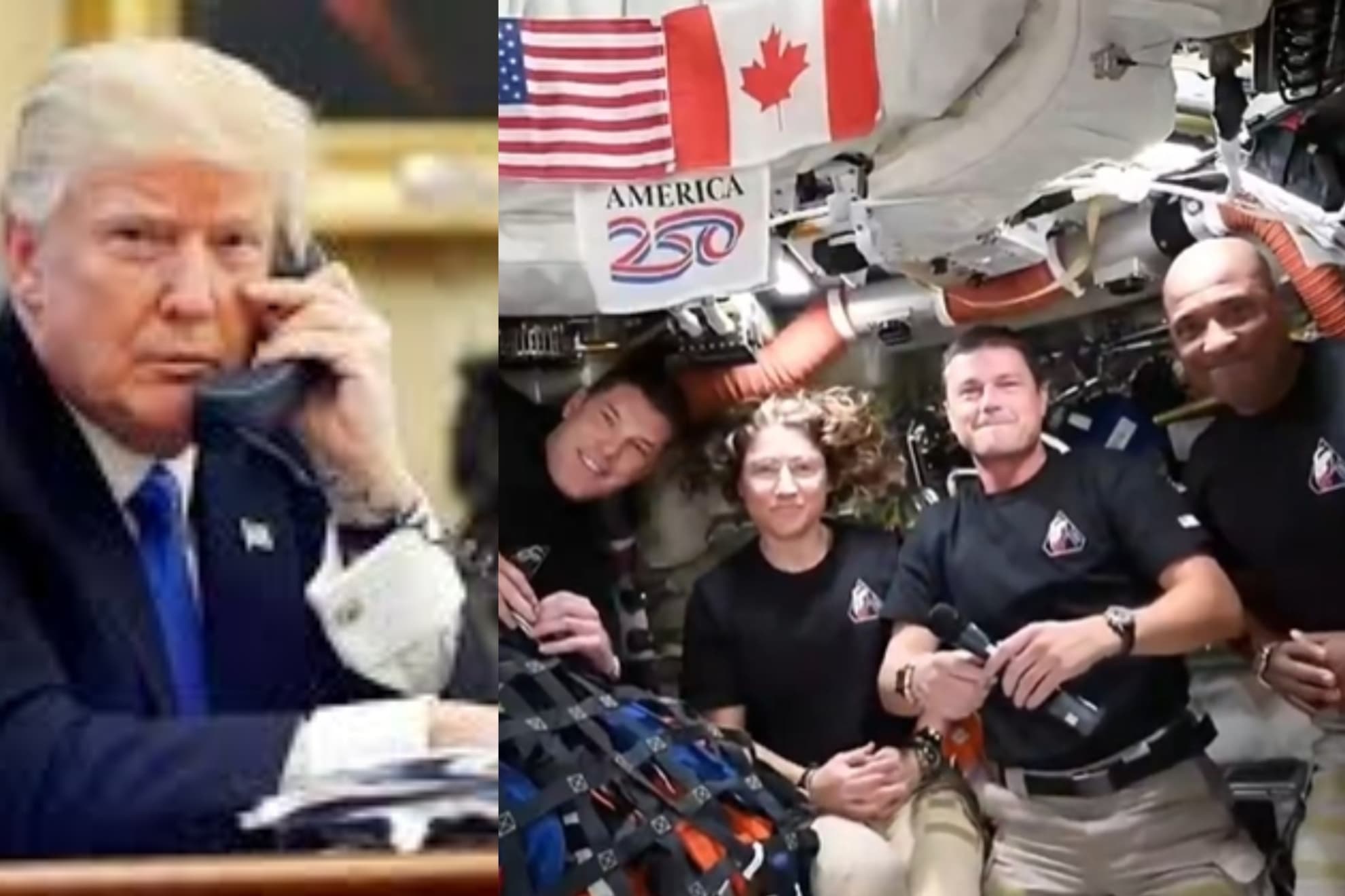 Trump habla con la tripulación de Artemis II.