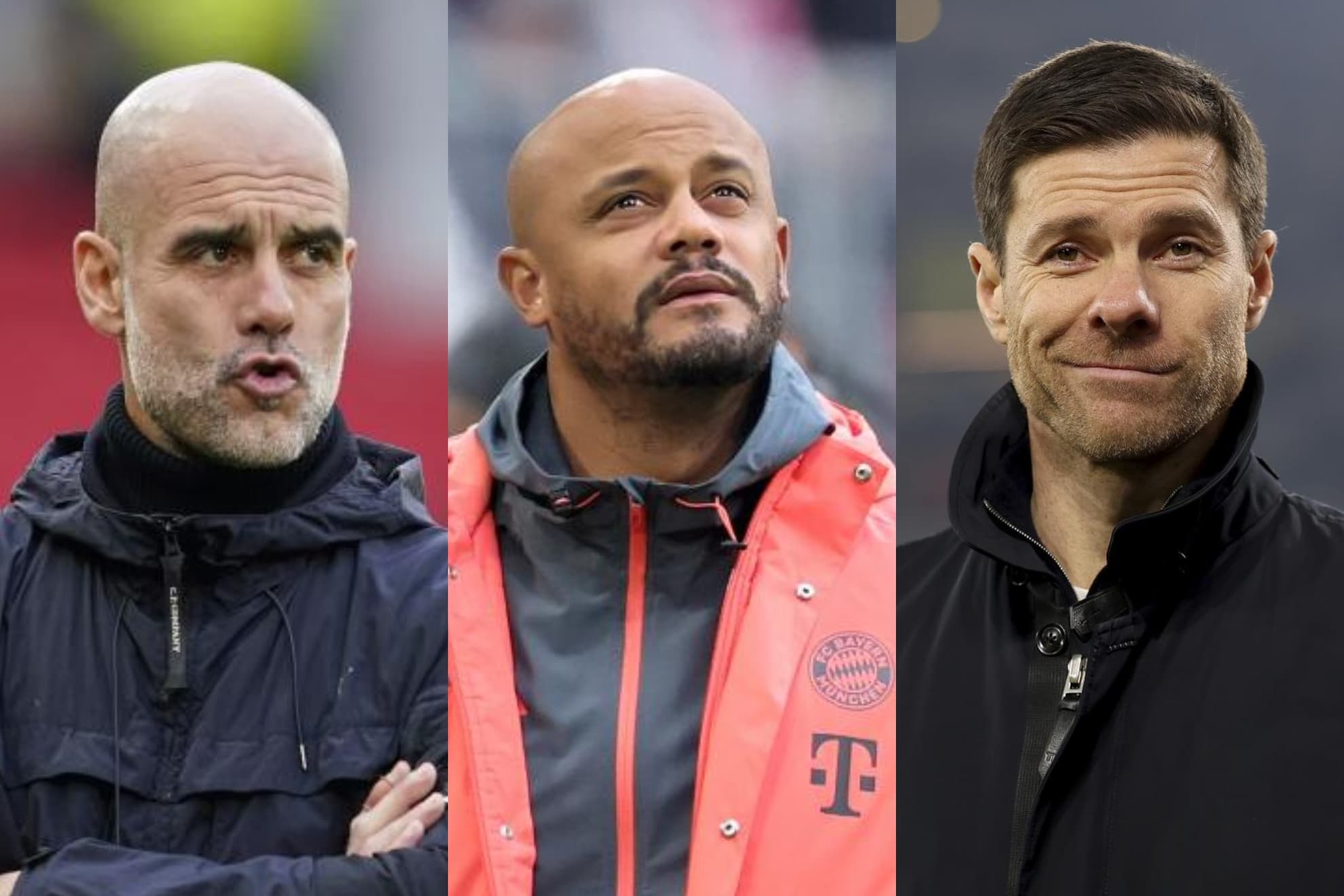 Pep Guardiola, Vincent Kompany y Xabi Alonso.