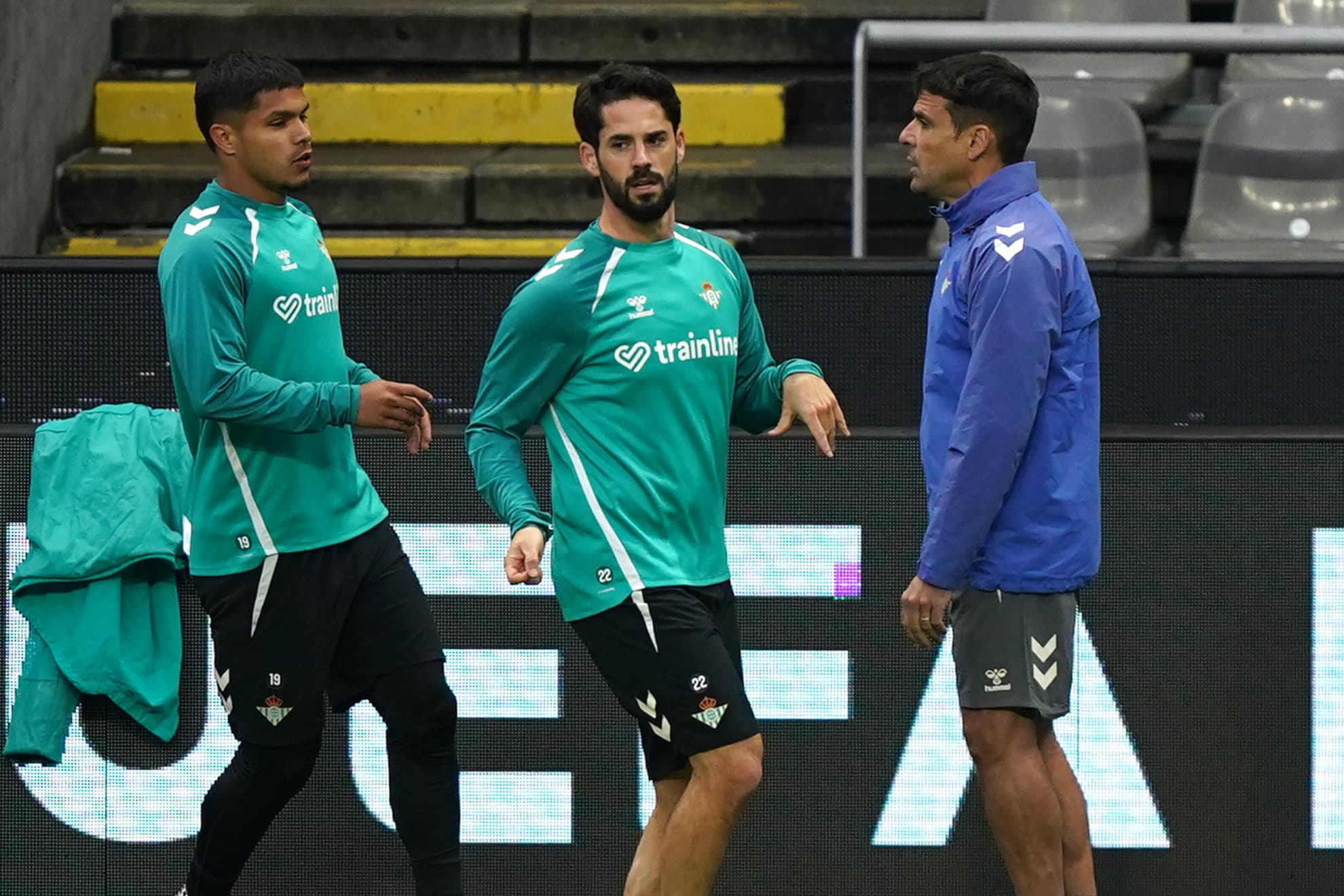 Isco, entrenándose ayer en el Municipal de Braga