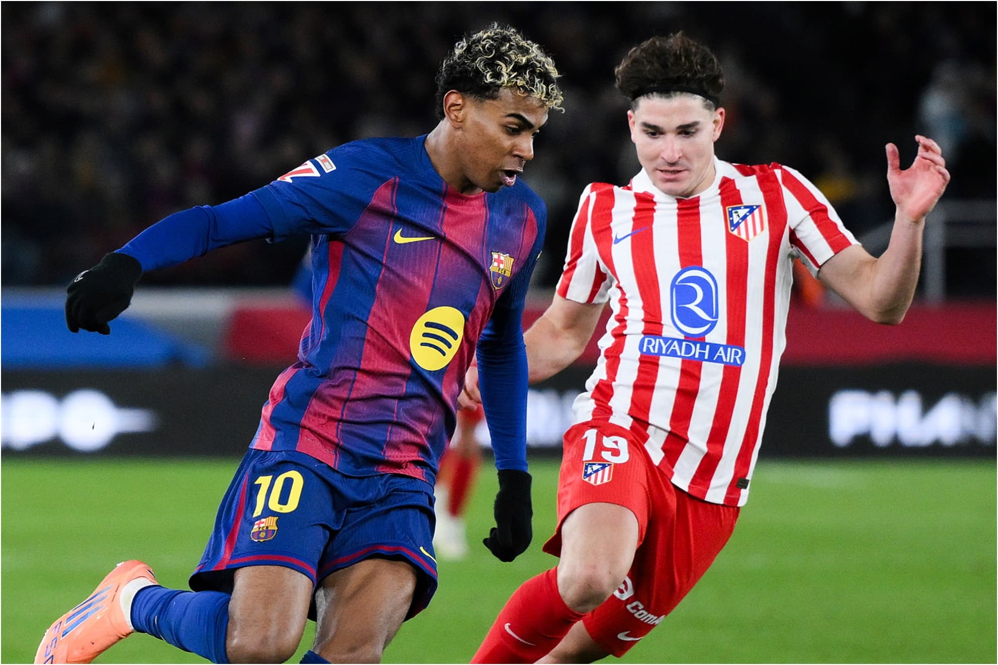 lamine y Julián, en el último duelo del Camp Nou.