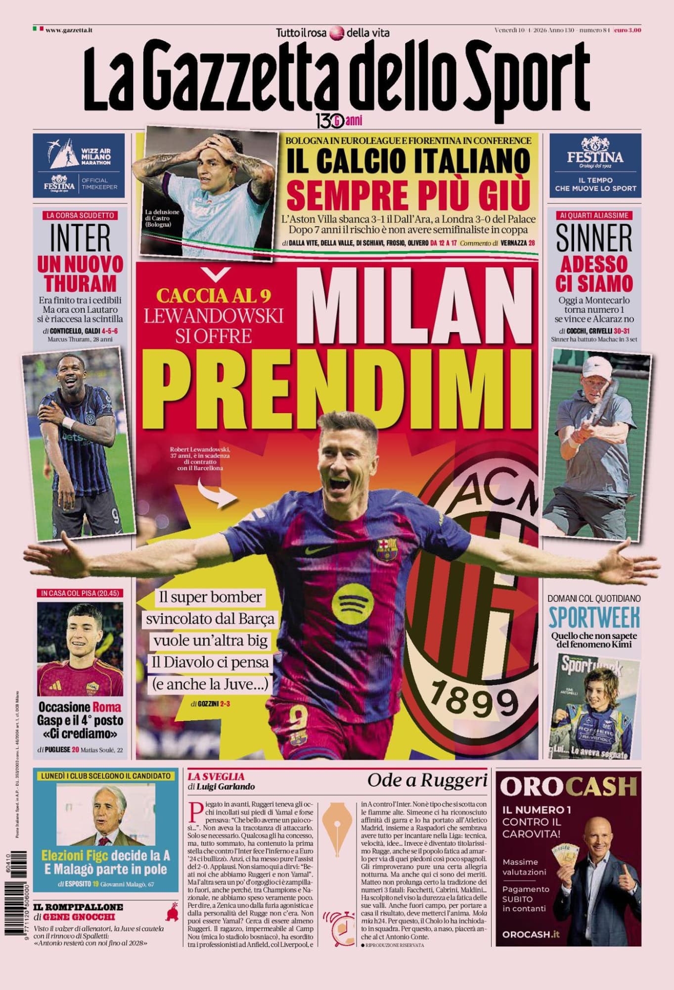 Lewandoski se ofrece al AC Milan