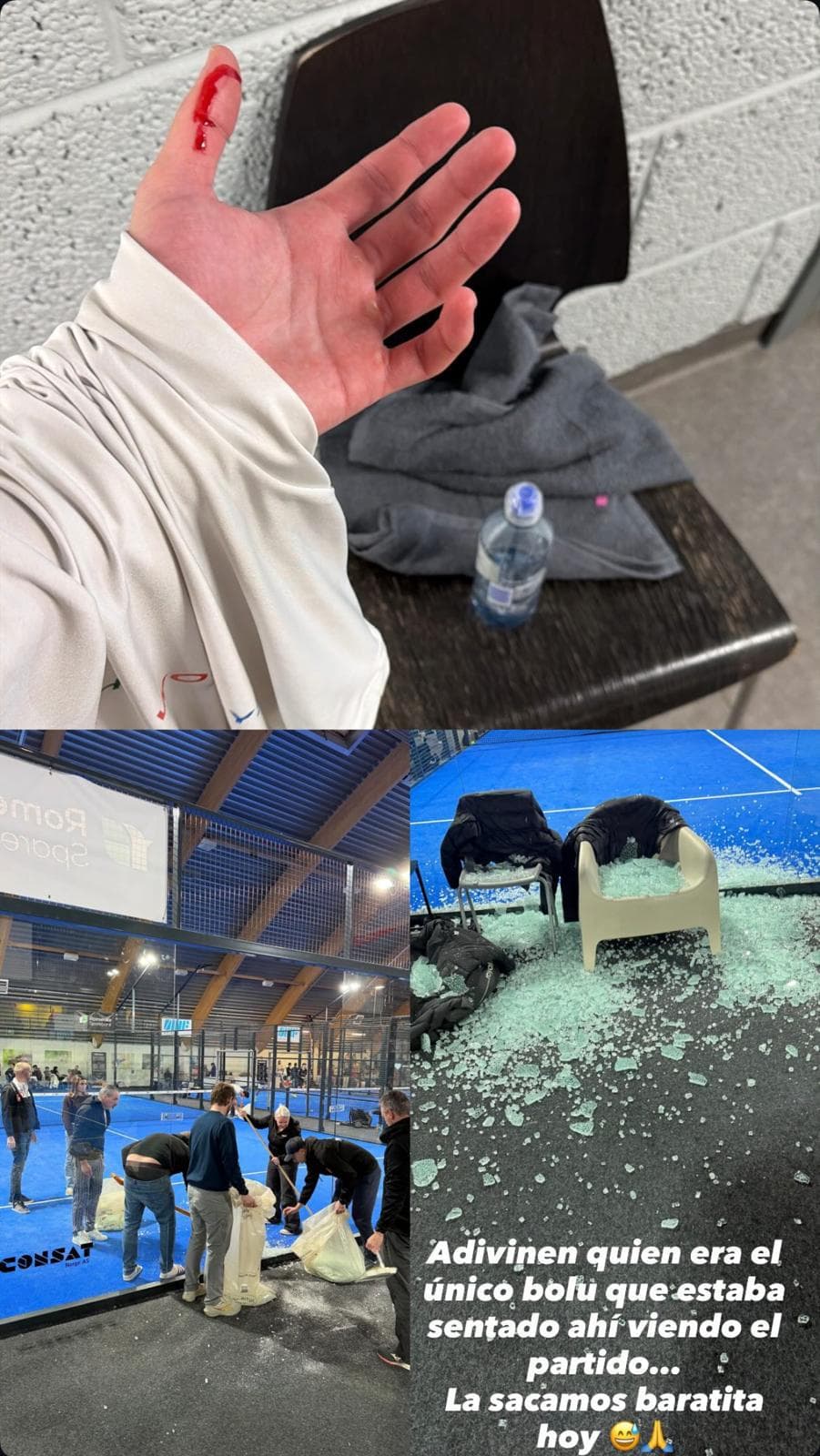 Imagen de uno de los aficionados que estaba viendo el partido desde atrás.