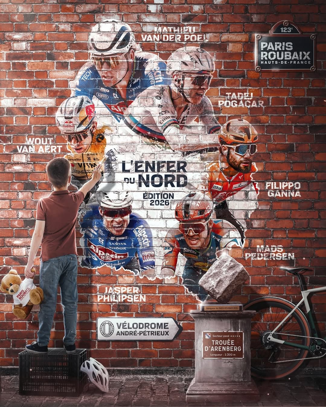 El cartel de la París Roubaix para 'vender' su carrera.