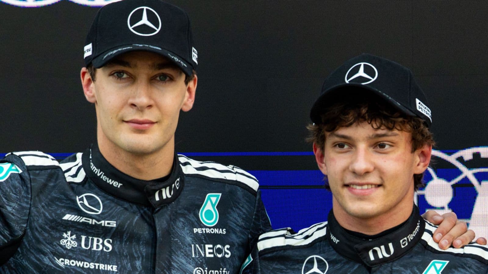 Russell y Antonelli, en el GP de China.