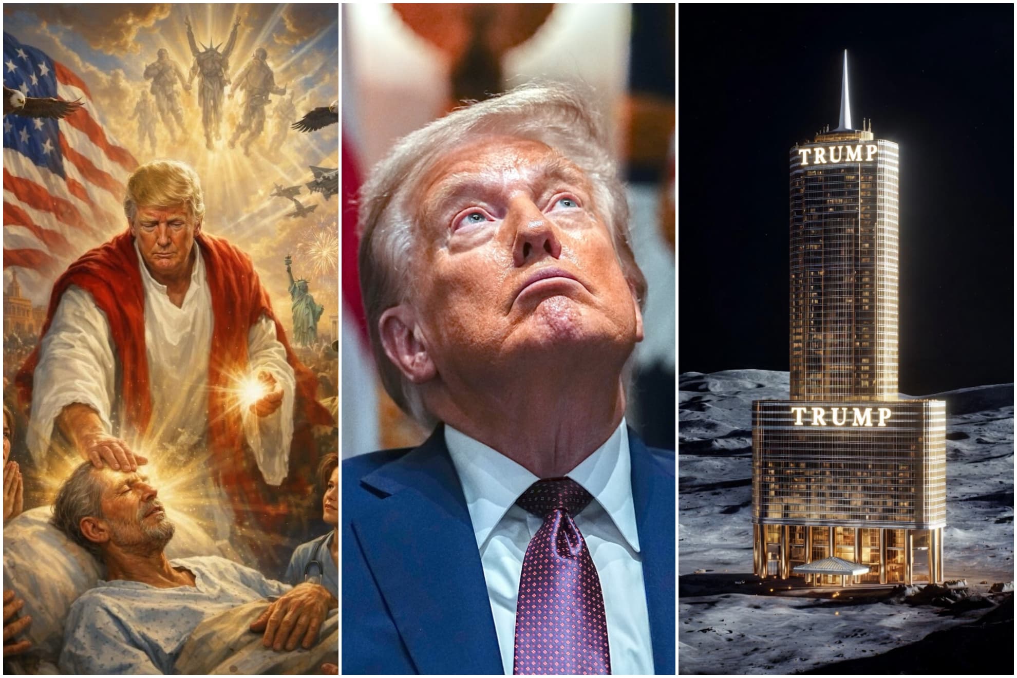 El presidente de Estados Unidos, Donald Trump, y sus publicaciones con IA en Truth Social.