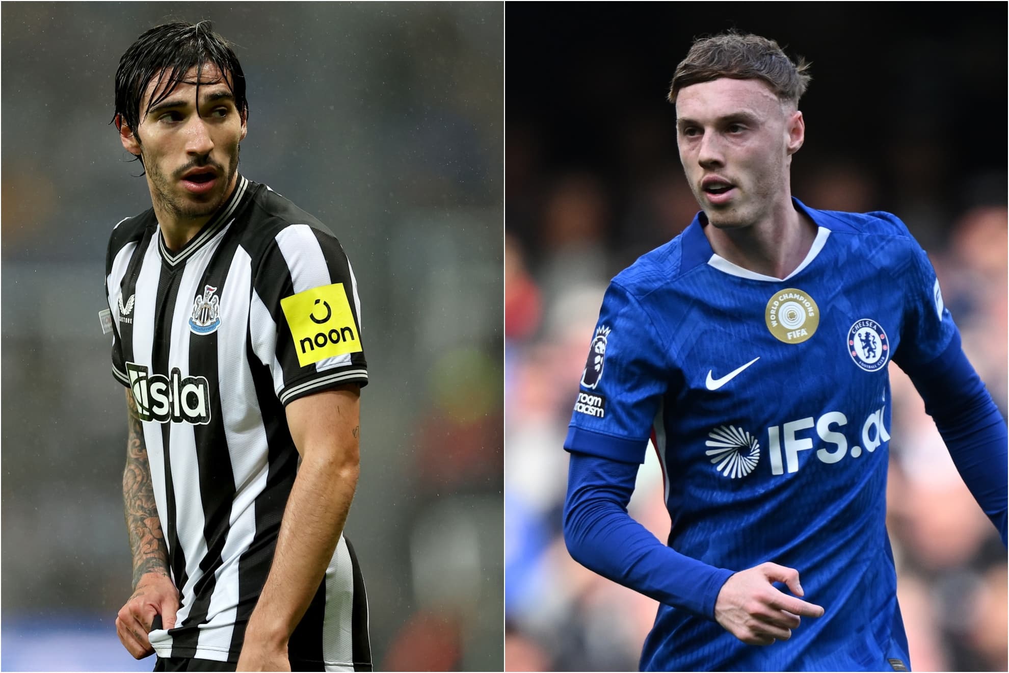 Tonali y Palmer, dos de los referentes del Newcastle y del Chelsea.