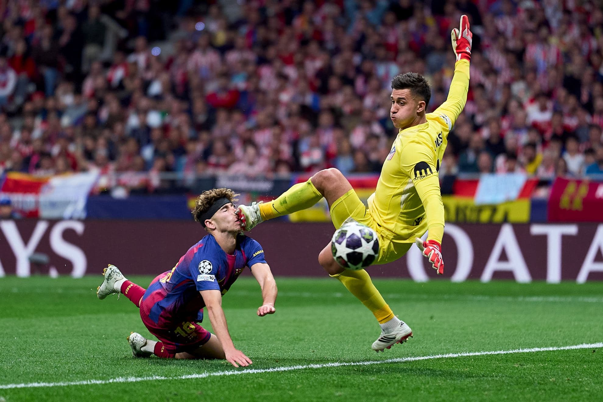 Fermín, en su choque con Musso.