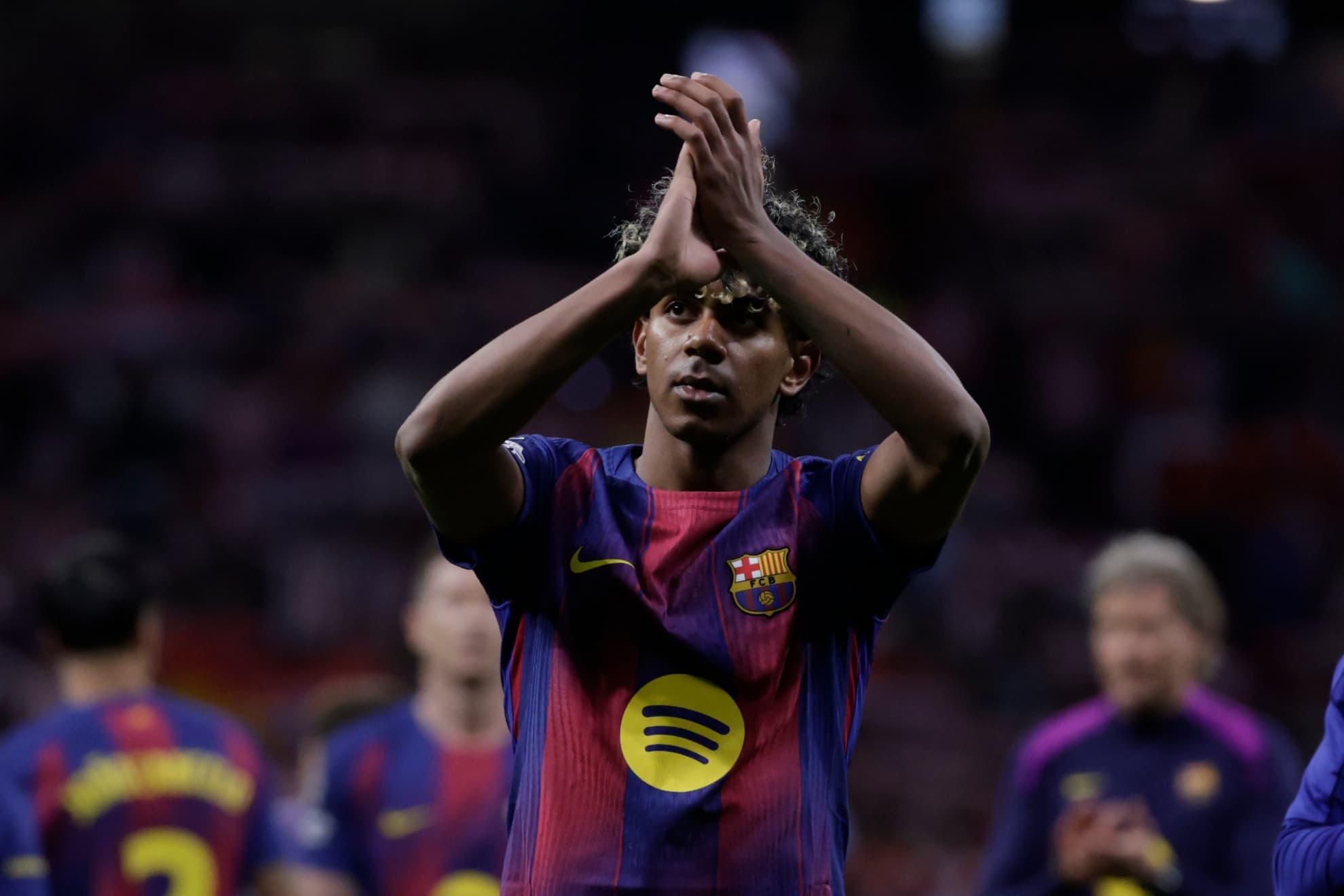 Lamine Yamal, a la conclusión del partido.