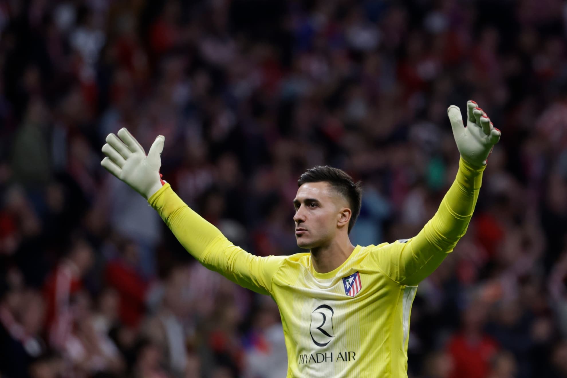 Musso, celebrando el pase del Atlético.