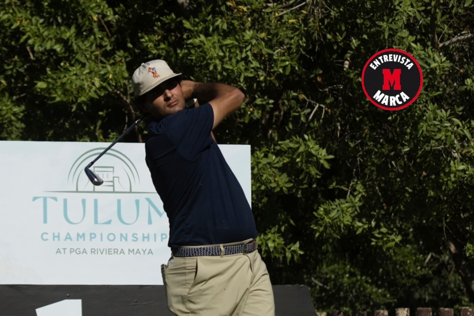 Eugenio López-Chacarra entrena en el PGA Riviera Maya antes del arranque del Tulum Championship.
