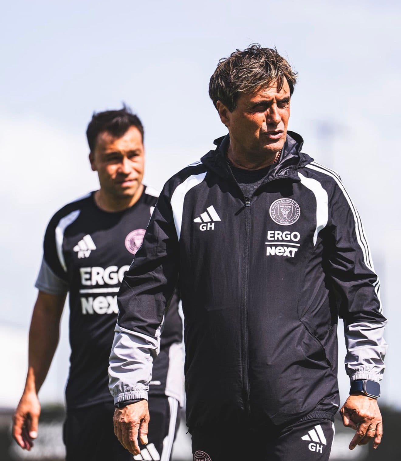 Hoyos en su primera sesión como entrenador principal de Inter de Miami.