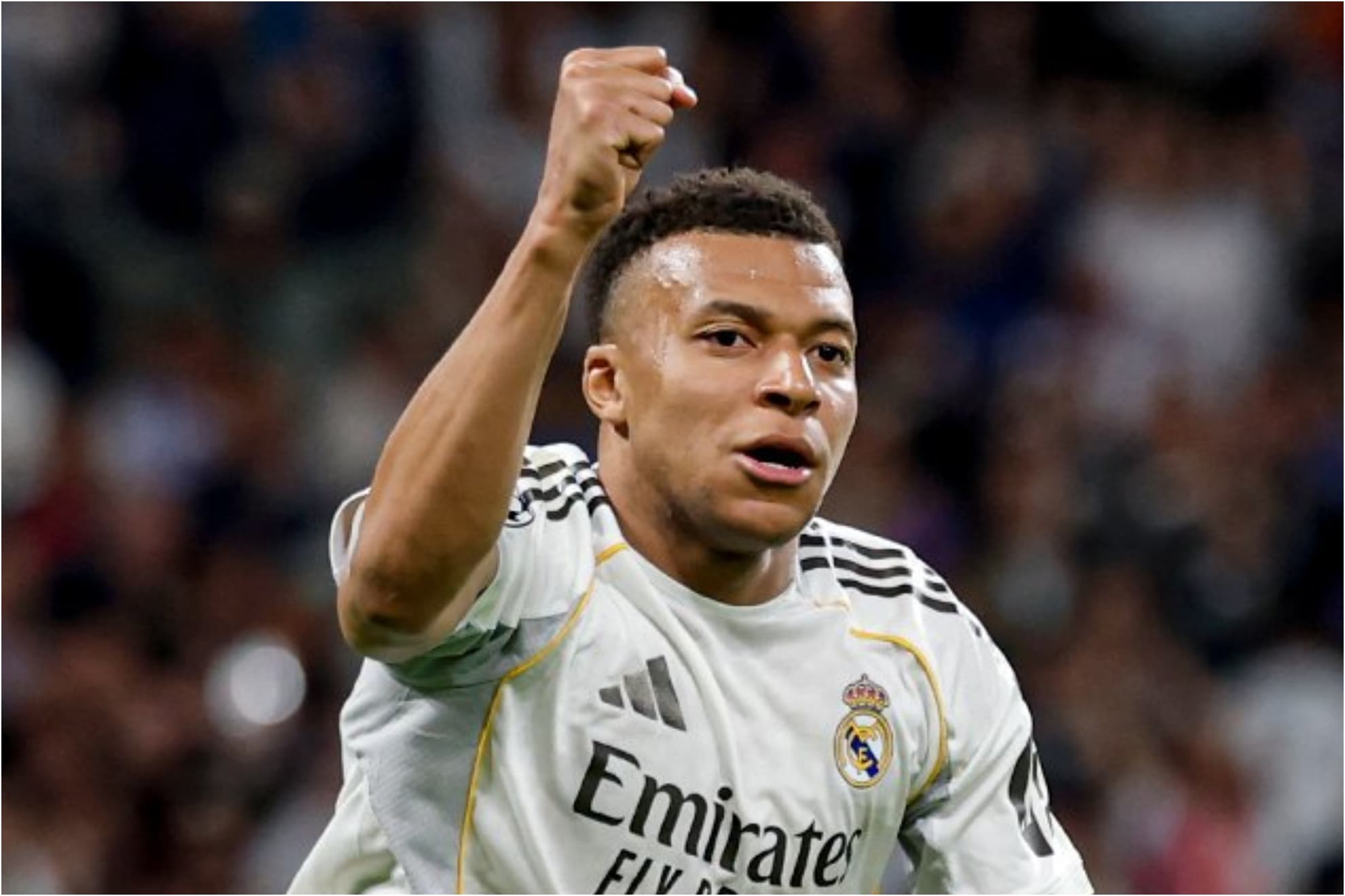 Mbappé, celebra el gol del 1-2 ante el Bayern.