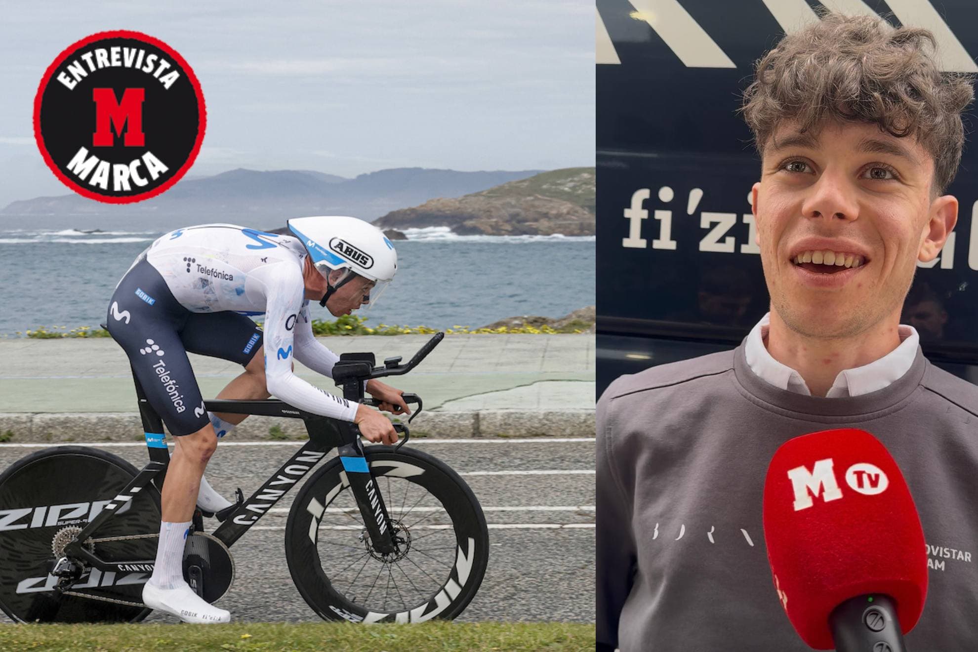 Iván Romeo, ciclista de Movistar Team en O Gran Camiño.