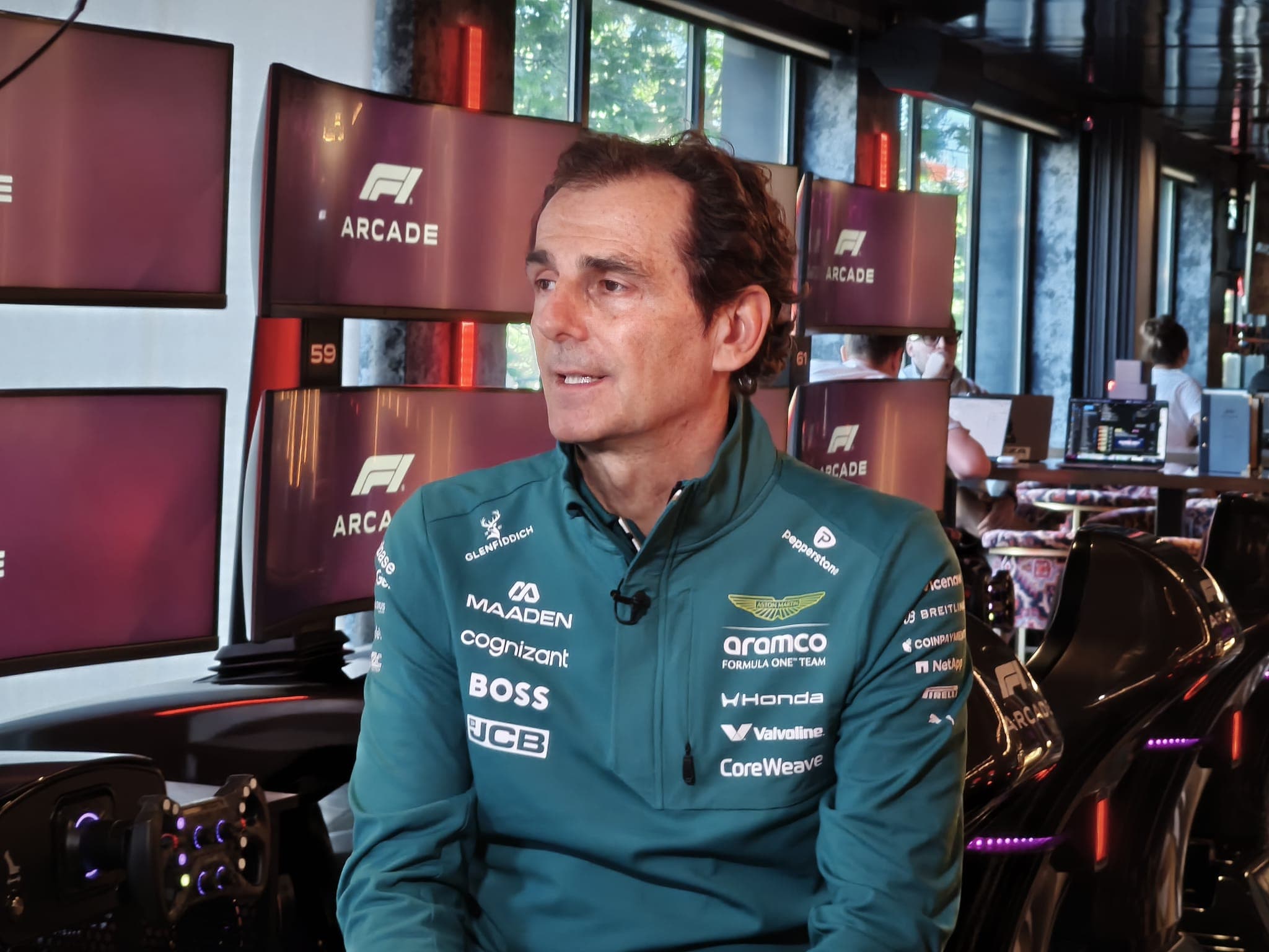 Pedro de la Rosa, en F1 Arcade en Madrid.