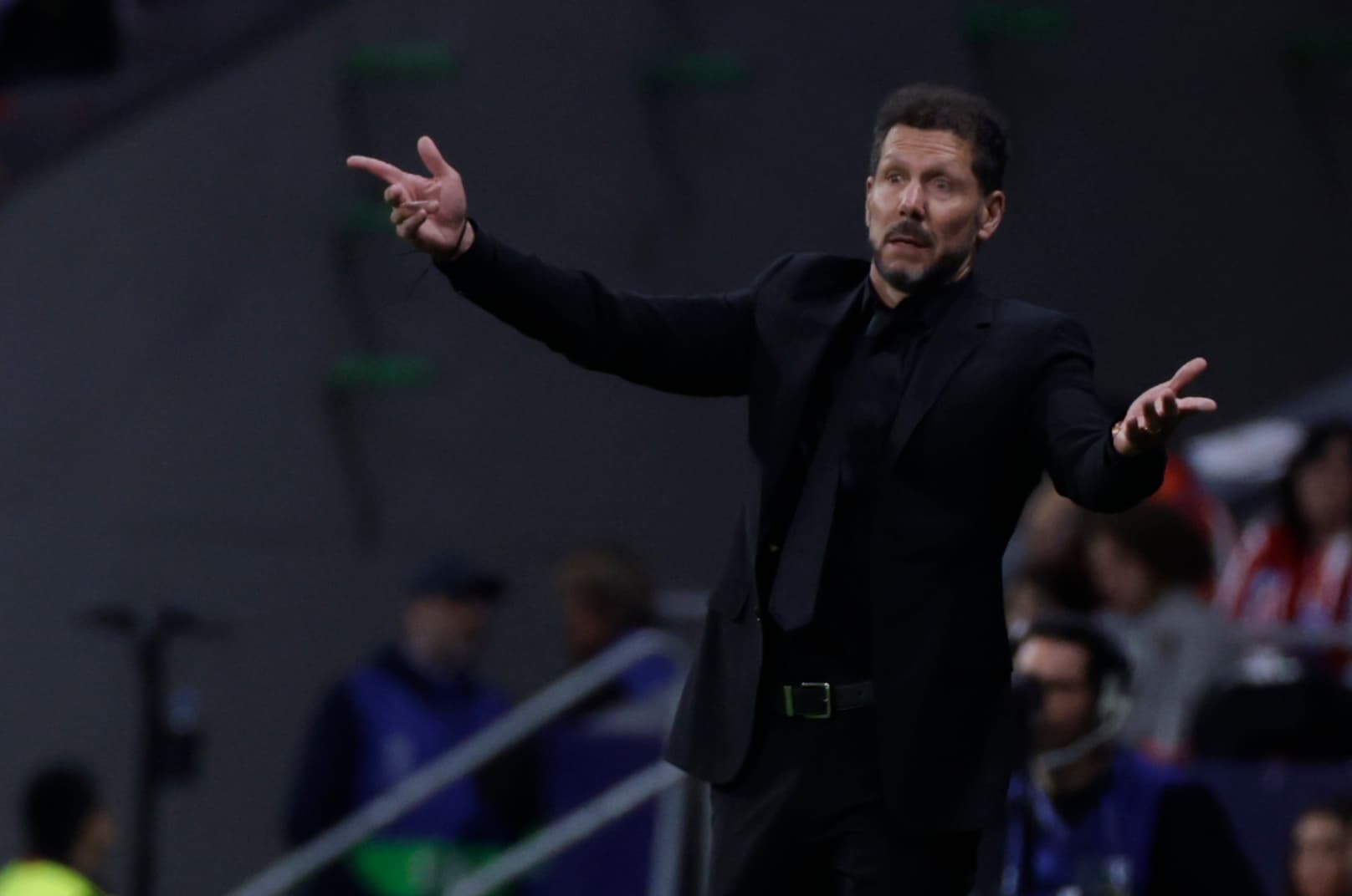 Simeone en la vuelta de cuartos de final de Champions ante el Barcelona (1-2)