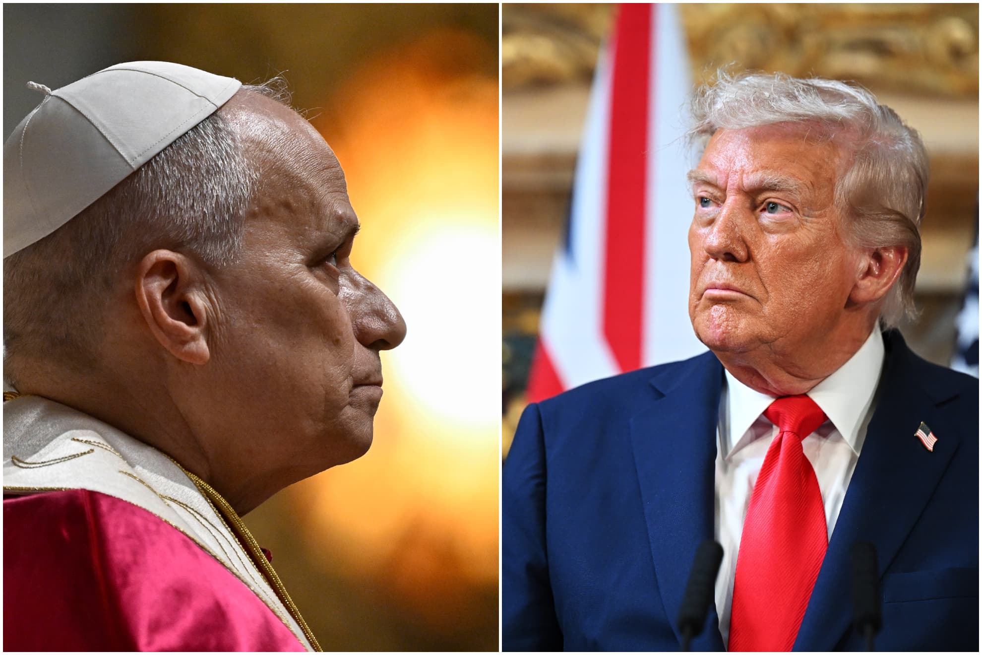 El papa León XIV y Donald Trump.