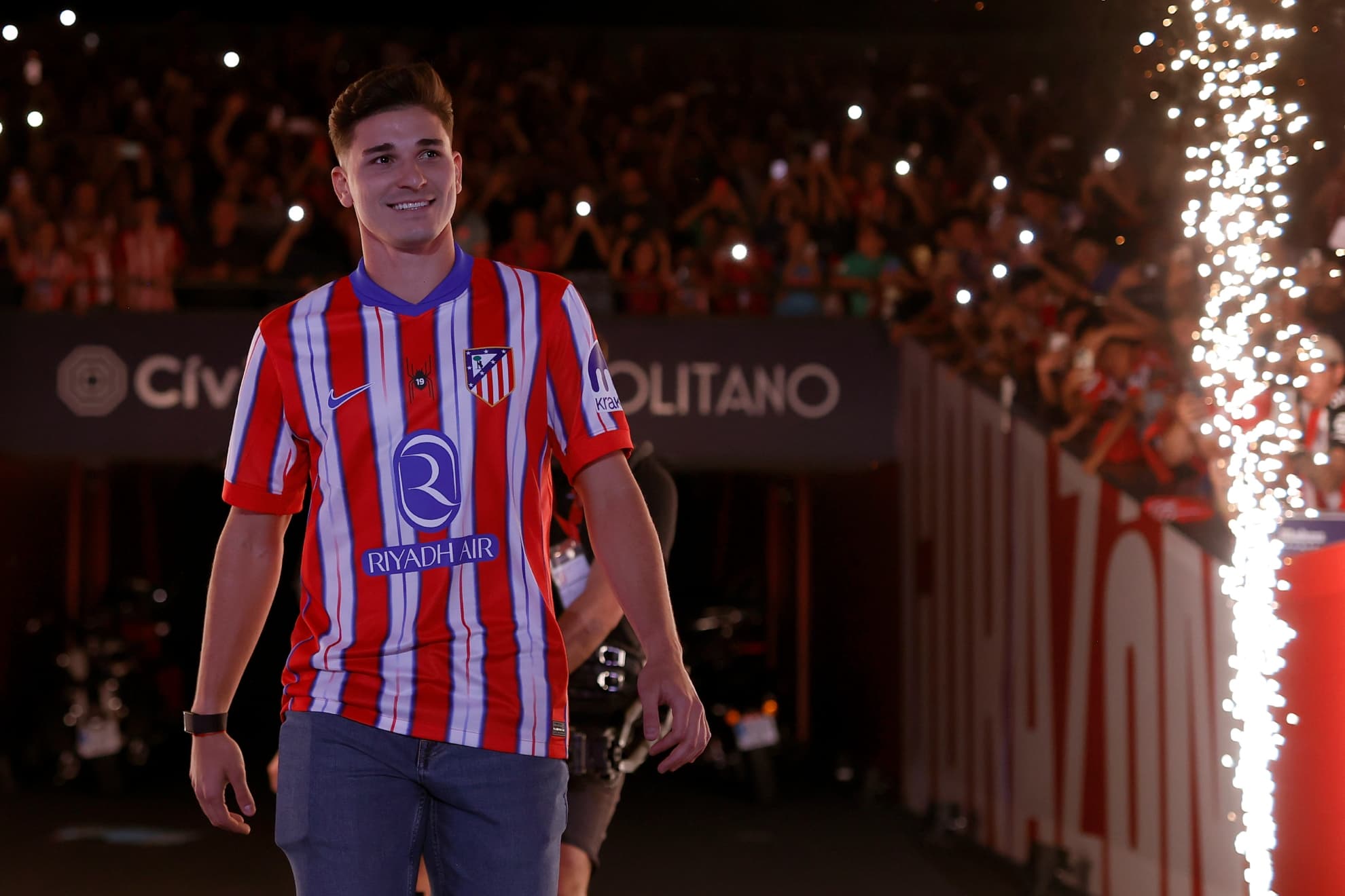 Julián Alvarez, en la Noche de Bienvenida.