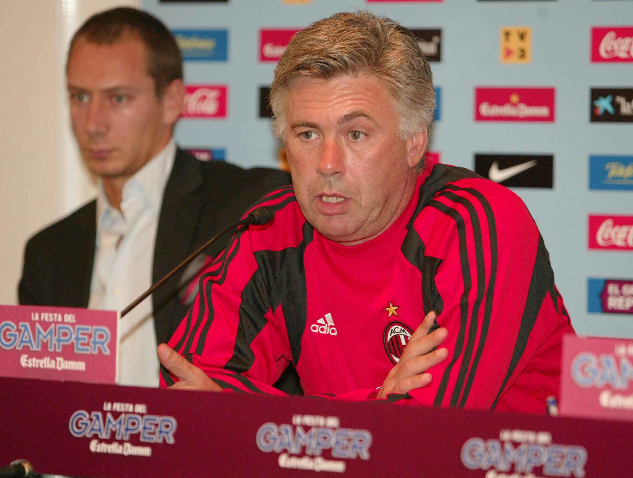 Ancelotti cuando entrenaba al Milan.