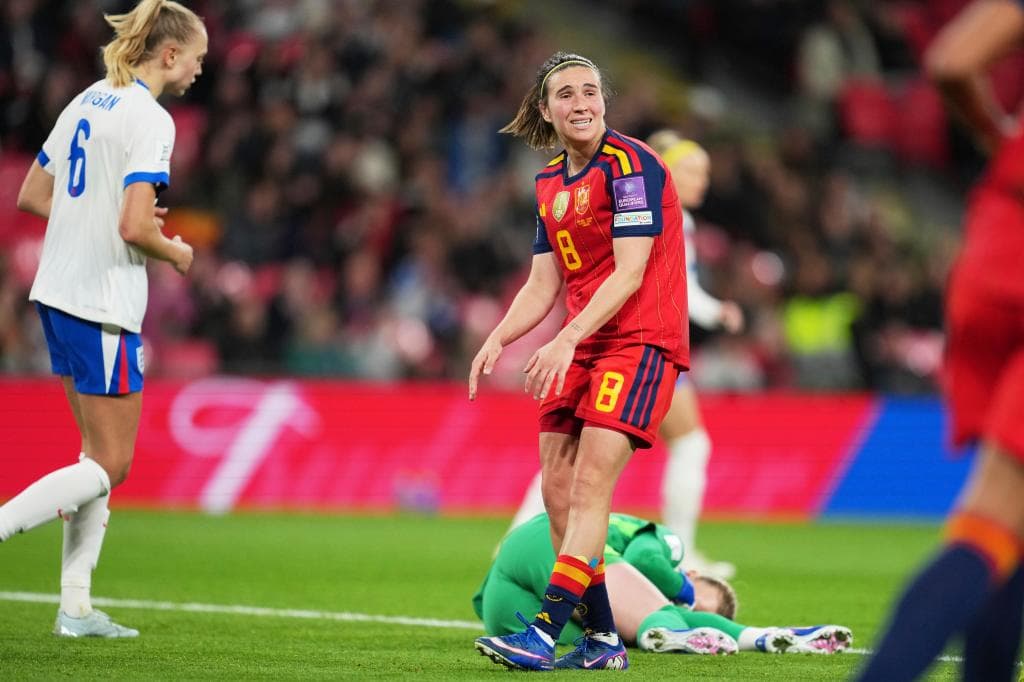 Mariona Caldentey durante el partido ante Inglaterra en Wembley