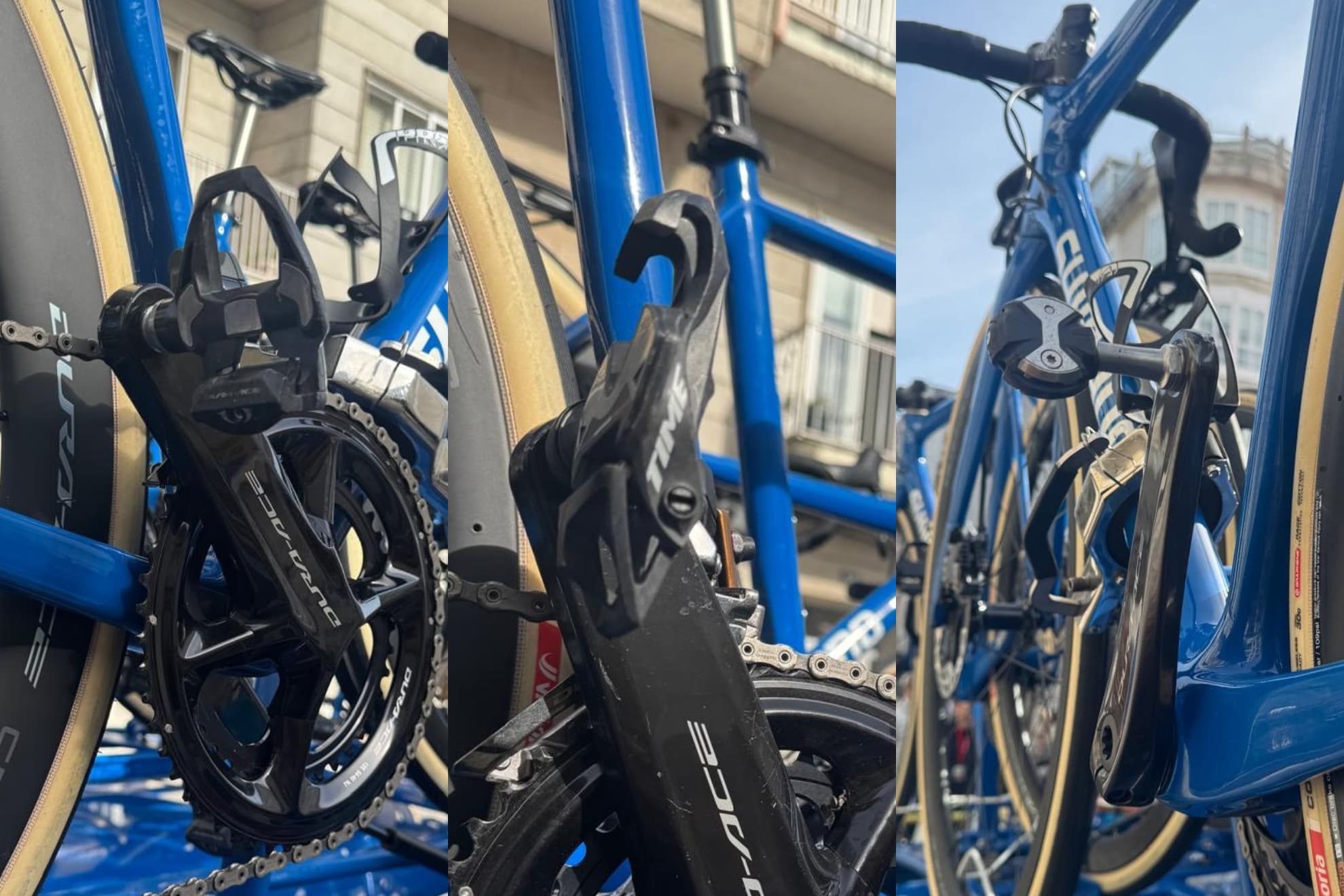 Las bicicletas de Shimano con los diferentes tipos de pedales.