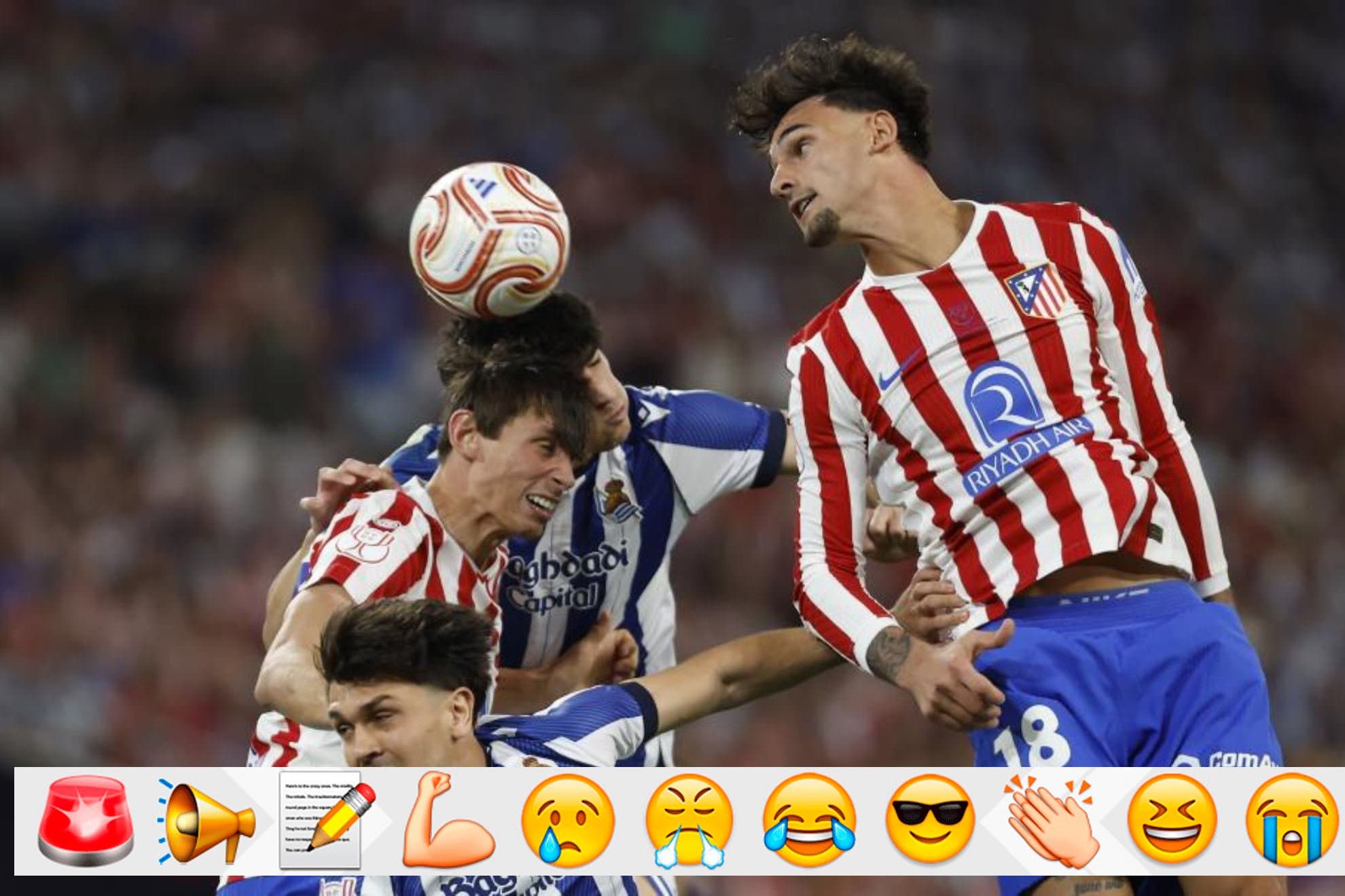 Balón dividido en el Atlético-Real Sociedad de la Copa.